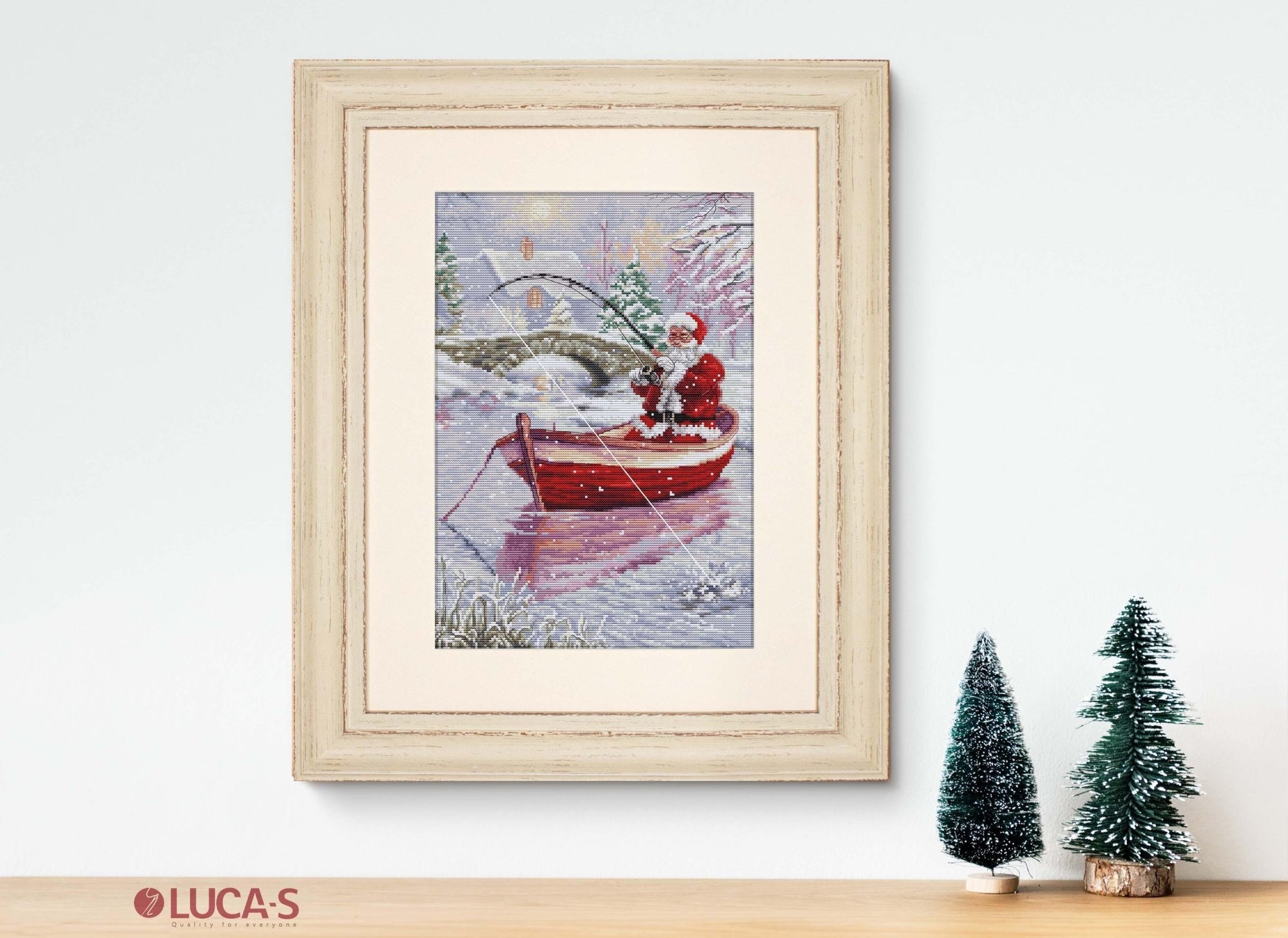 Cross Stitch Kit Luca - S - Santa Fishing, BU5014 - Luca - S Yarns