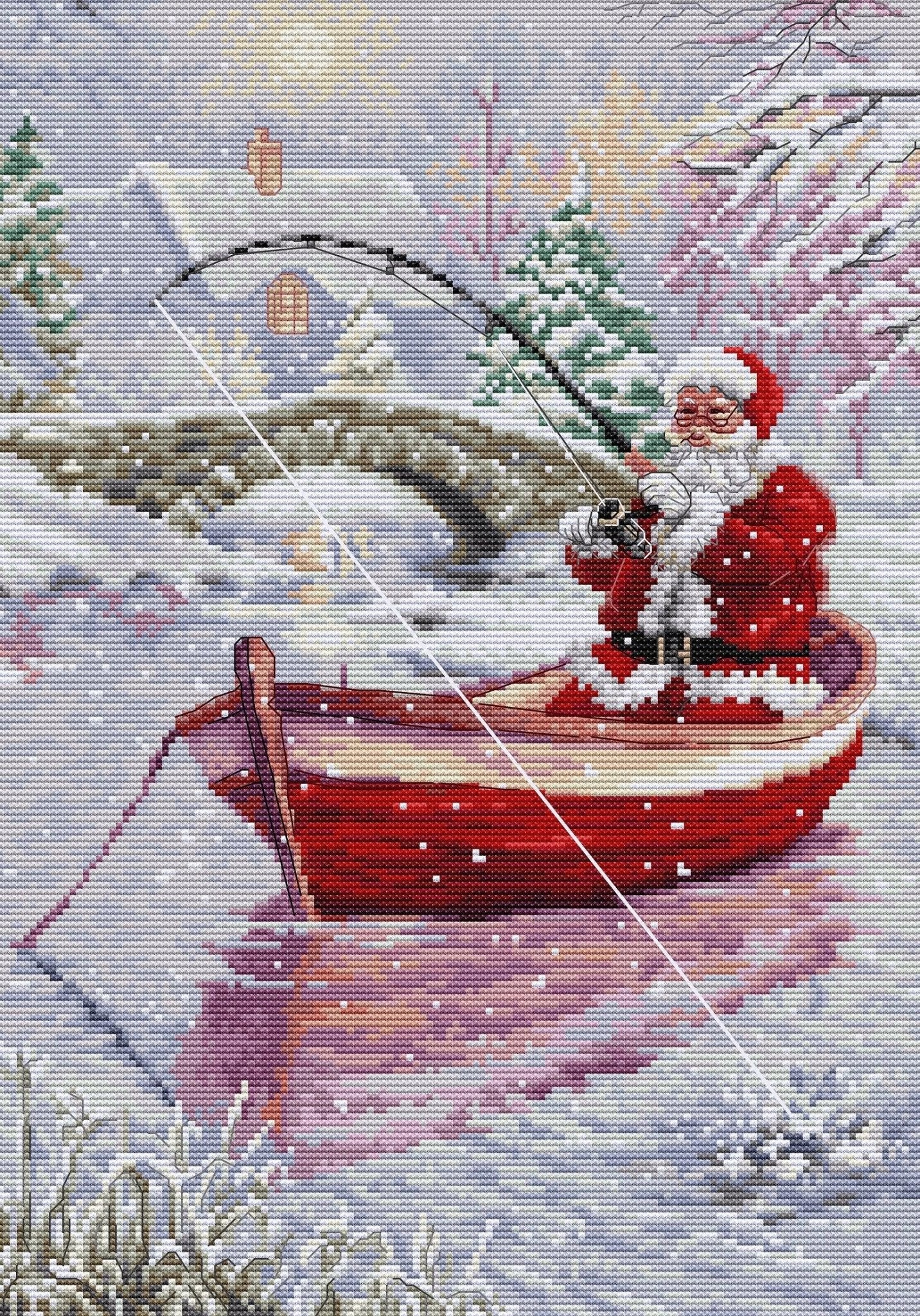 Cross Stitch Kit Luca - S - Santa Fishing, BU5014 - Luca - S Yarns
