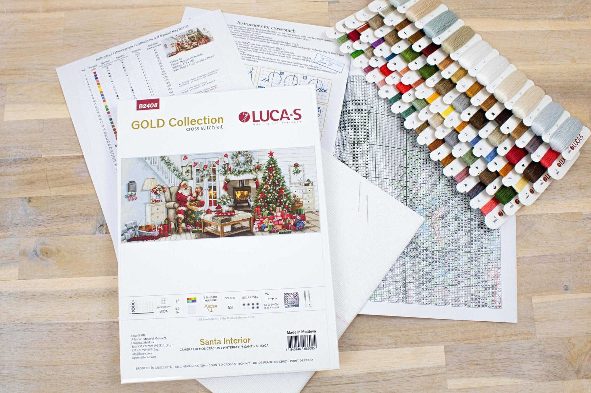 Cross Stitch Kit Luca - S - Santa Interior, B2408 - Luca - S Yarns