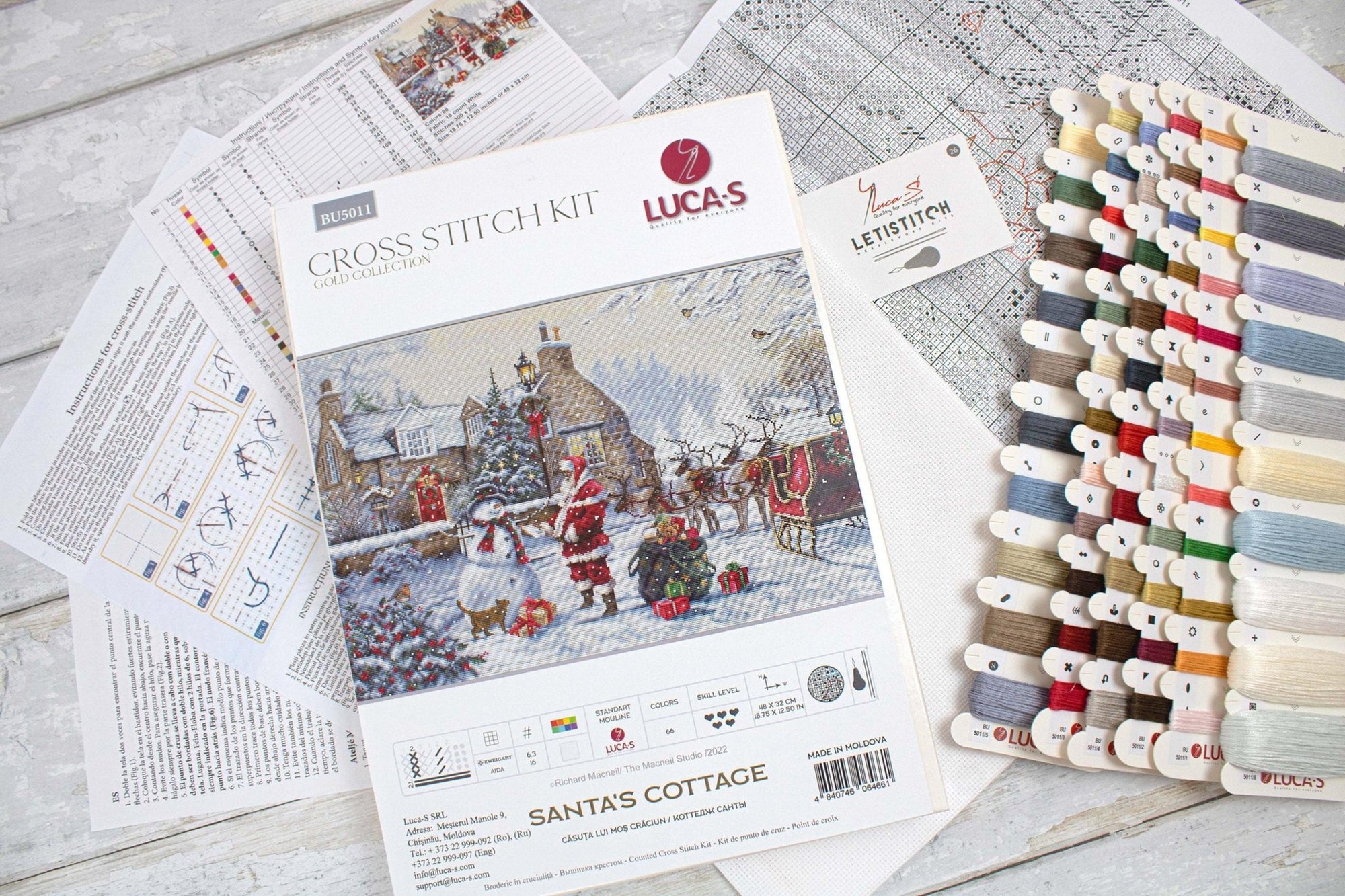 Cross Stitch Kit Luca - S - Santa&#39;s Cottage, BU5011 - Luca - S Yarns