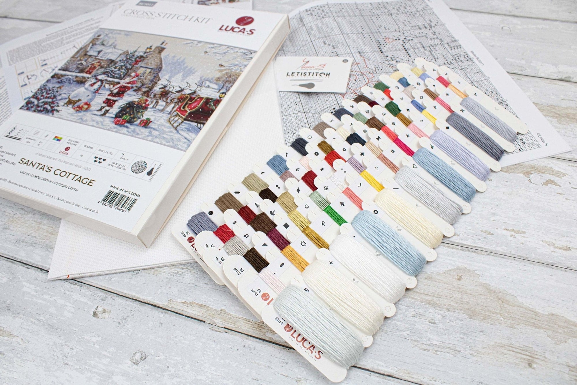 Cross Stitch Kit Luca - S - Santa&#39;s Cottage, BU5011 - Luca - S Yarns