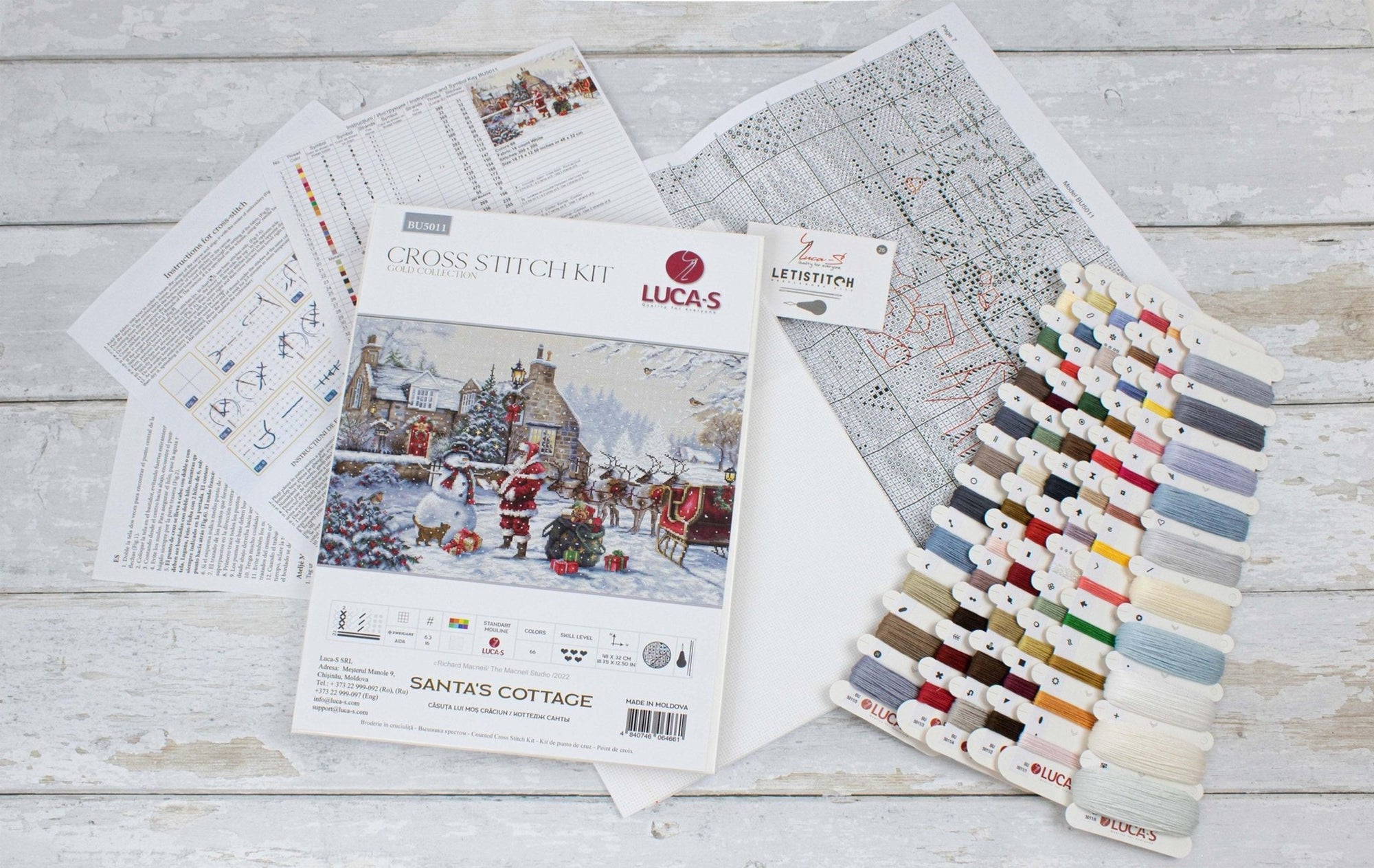 Cross Stitch Kit Luca - S - Santa&#39;s Cottage, BU5011 - Luca - S Yarns
