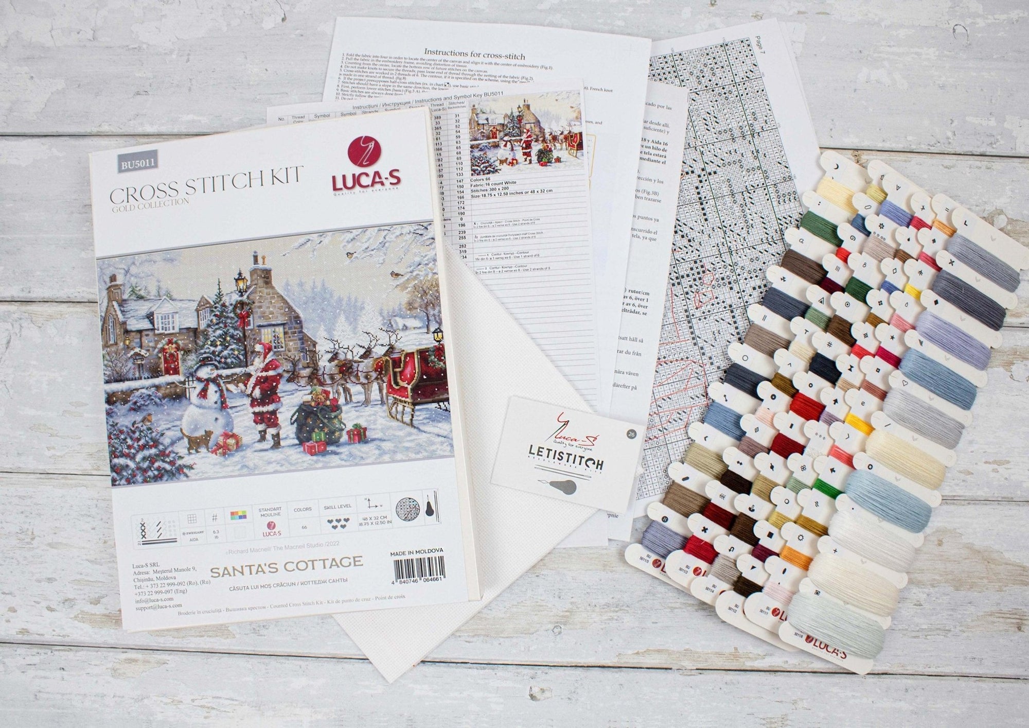 Cross Stitch Kit Luca - S - Santa&#39;s Cottage, BU5011 - Luca - S Yarns