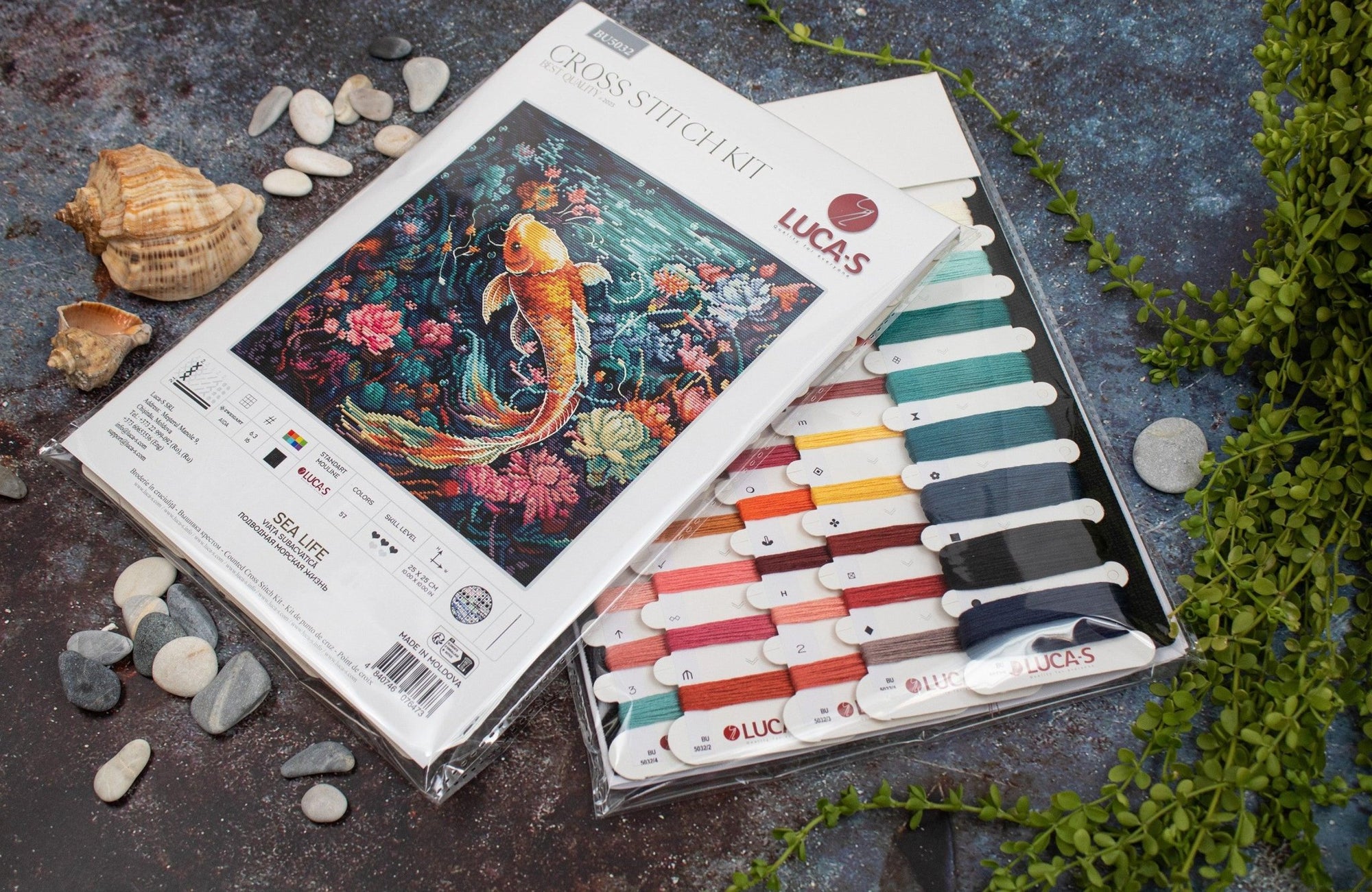Cross Stitch Kit Luca - S - Sea Life, BU5032 - Luca - S Yarns