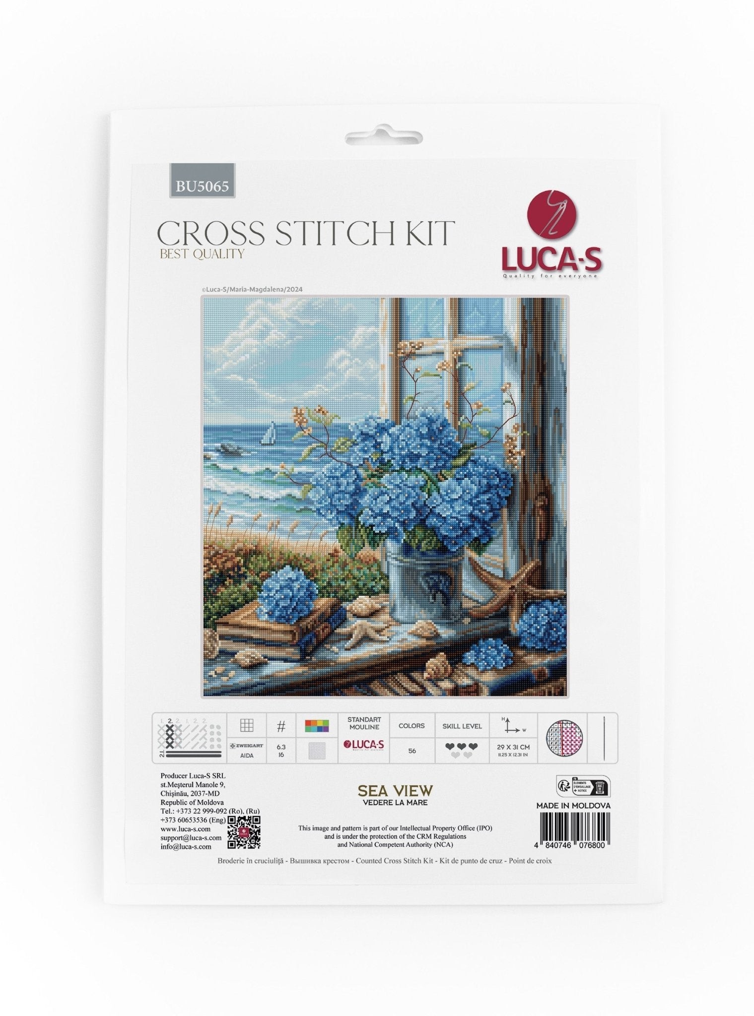 Cross Stitch Kit Luca - S - Sea View , BU5065 - Luca - S Yarns