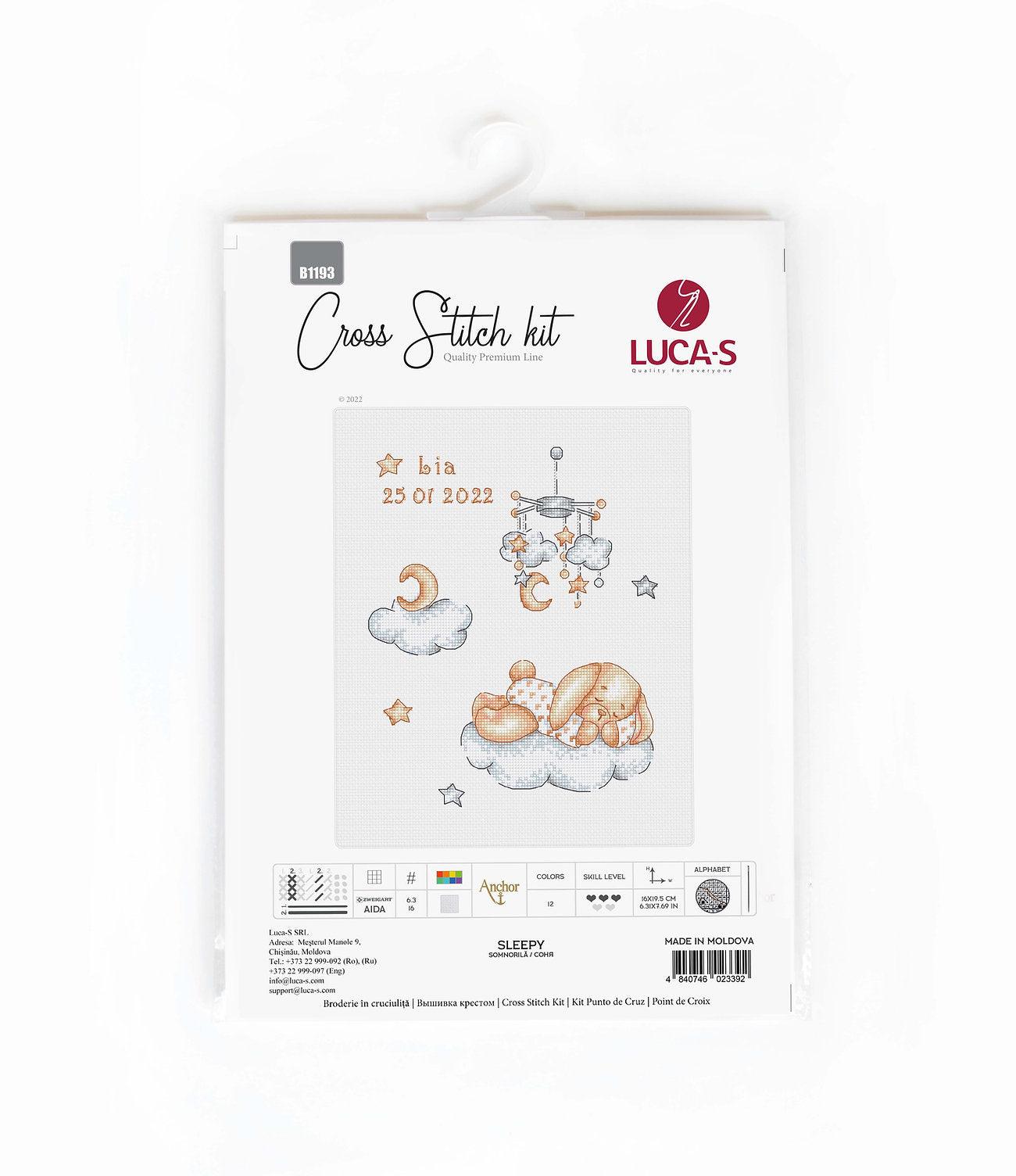 Cross Stitch Kit Luca - S - Sleepy, B1193 - Luca - S Yarns