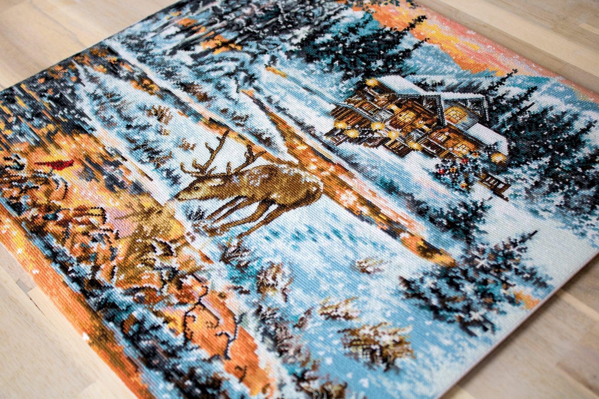 Cross Stitch Kit Luca - S - Snowy Cabin, BU4022 - Luca - S Yarns