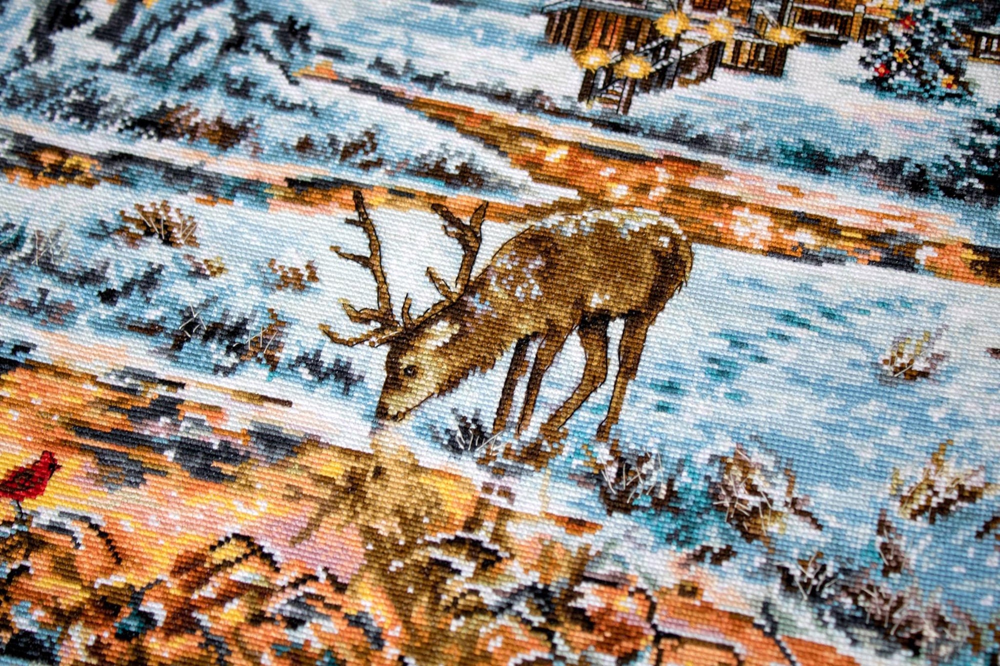 Cross Stitch Kit Luca - S - Snowy Cabin, BU4022 - Luca - S Yarns