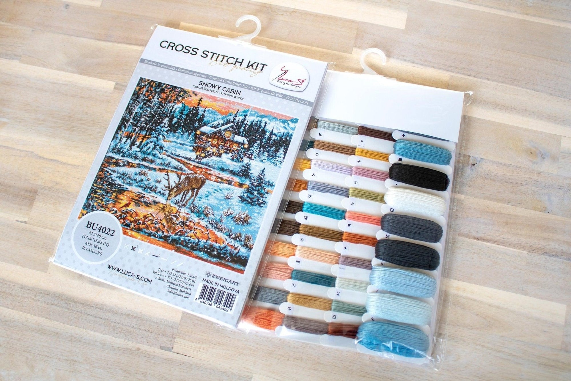 Cross Stitch Kit Luca - S - Snowy Cabin, BU4022 - Luca - S Yarns