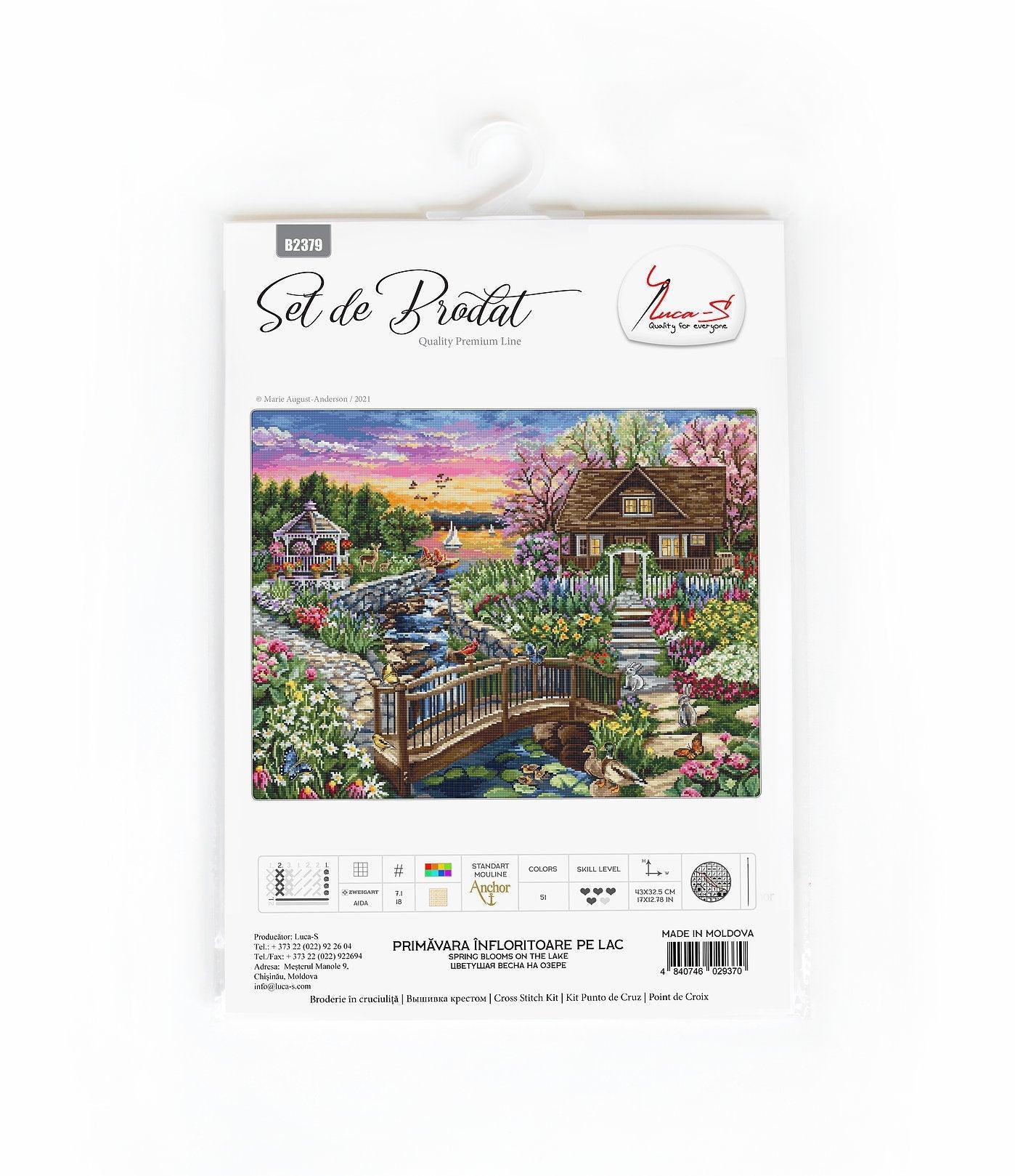 Cross Stitch Kit Luca - S - Spring Blooms on the Lake, B2379 - Luca - S Yarns