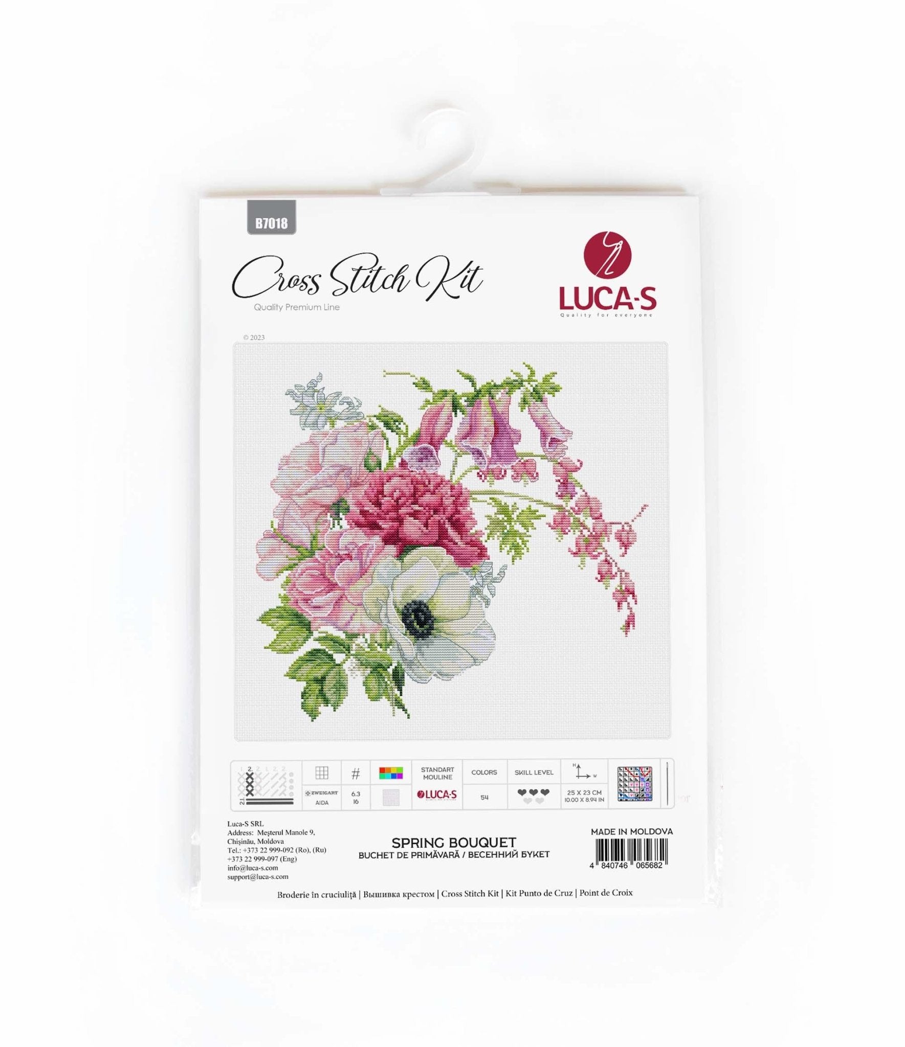 Cross Stitch Kit Luca - S - Spring Bouquet, B7018 - Luca - S Yarns