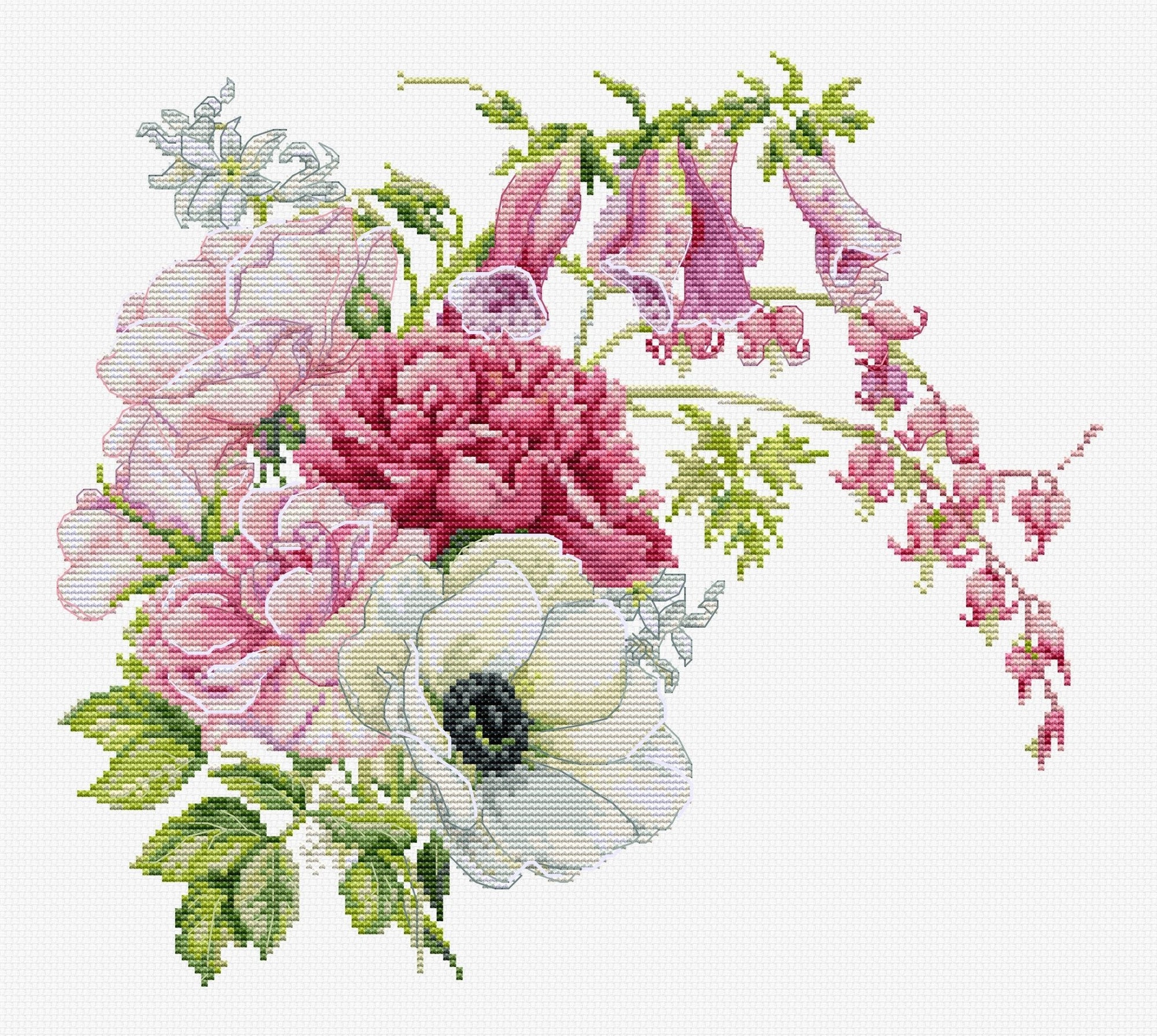 Cross Stitch Kit Luca - S - Spring Bouquet, B7018 - Luca - S Yarns