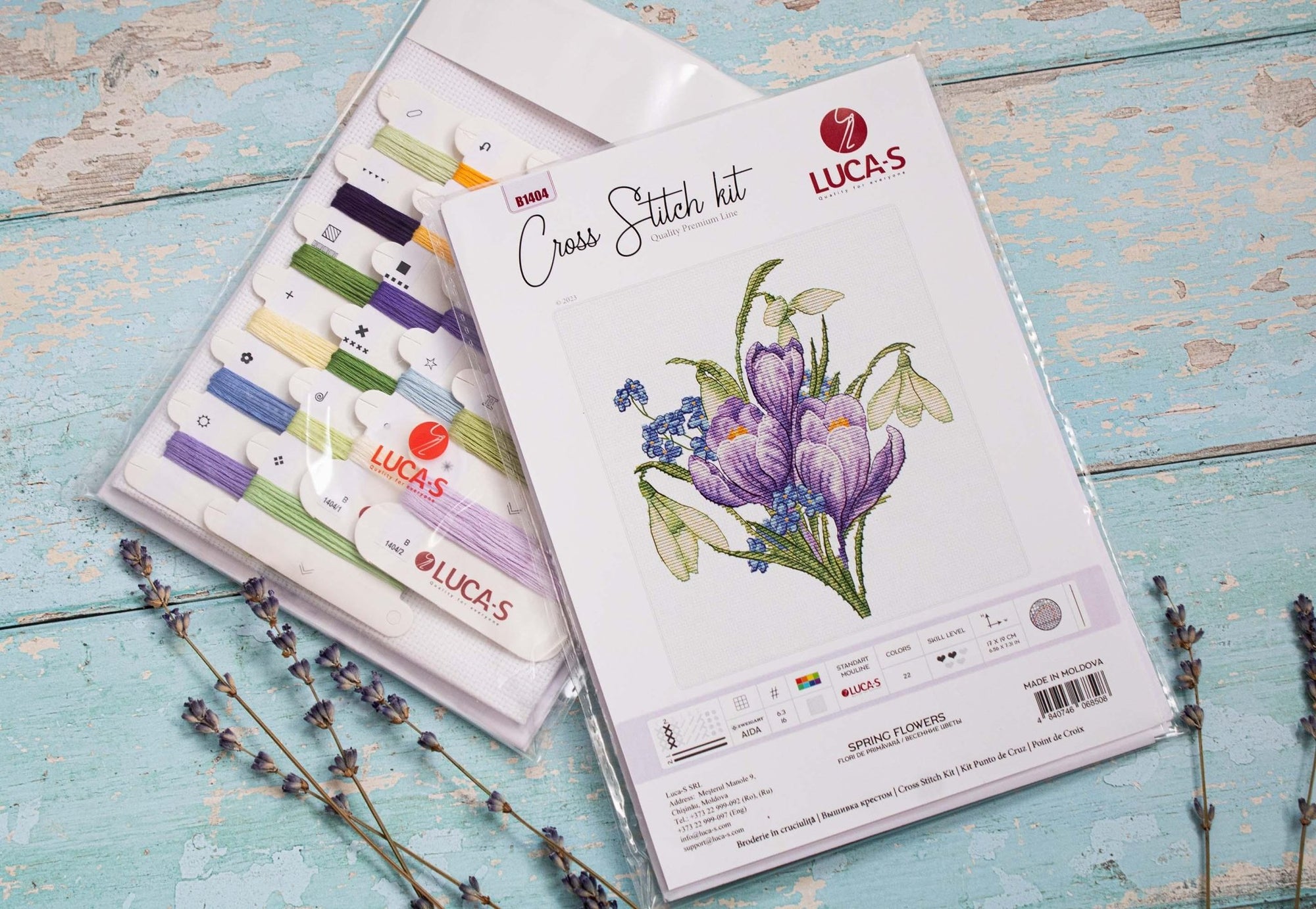 Cross Stitch Kit Luca - S - Spring Flowers, B1404 - Luca - S Yarns
