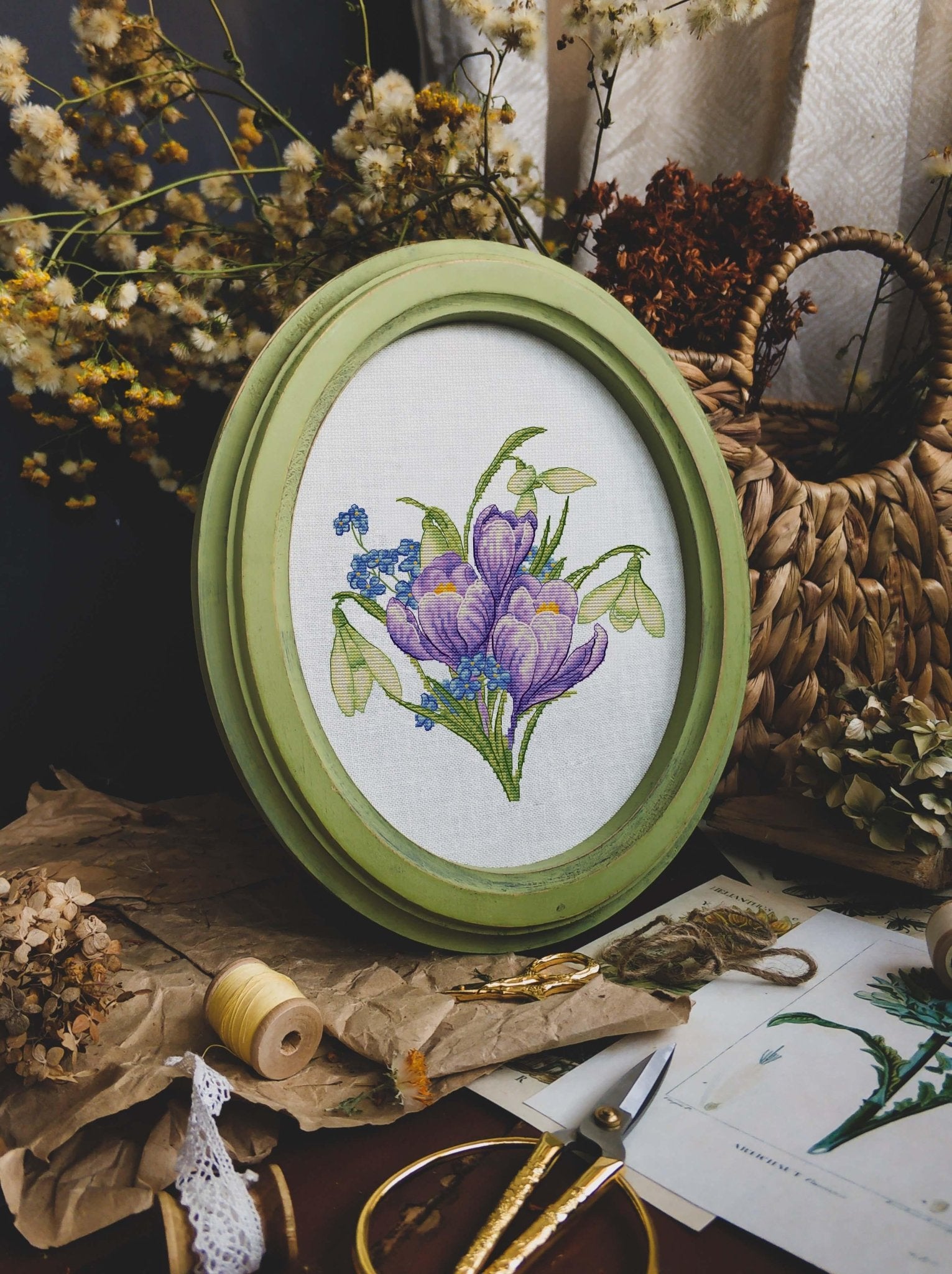 Cross Stitch Kit Luca - S - Spring Flowers, B1404 - Luca - S Yarns