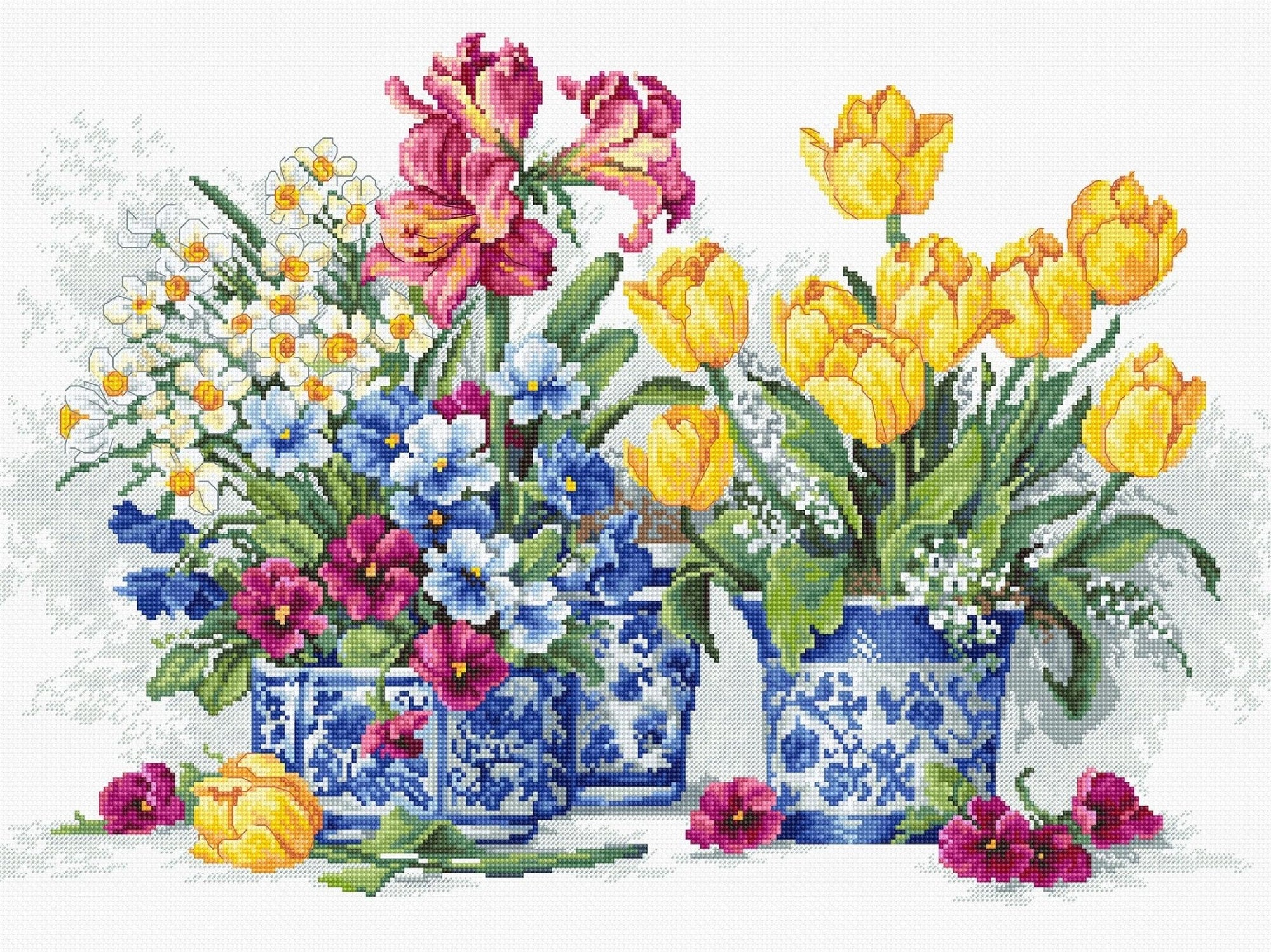 Cross Stitch Kit Luca - S - Spring garden, B2385 - Luca - S Yarns