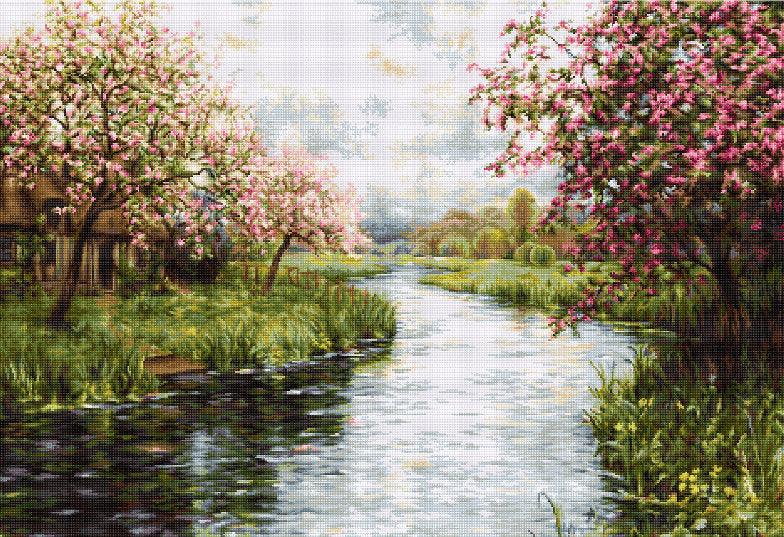 Cross Stitch Kit Luca - S - Spring Landscape, B545 - Luca - S Yarns
