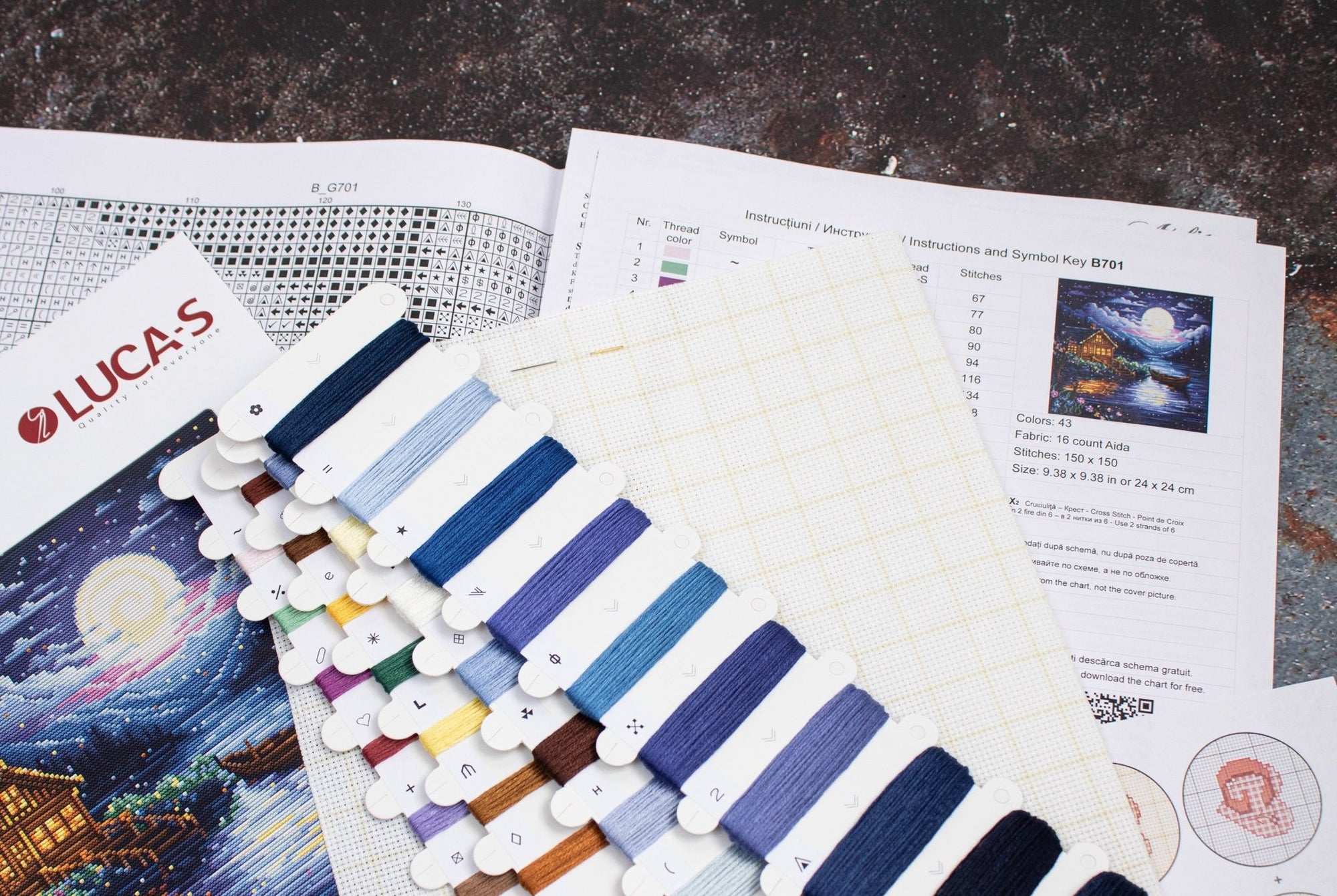 Cross Stitch Kit Luca - S - Spring Night, B701 - Luca - S Yarns