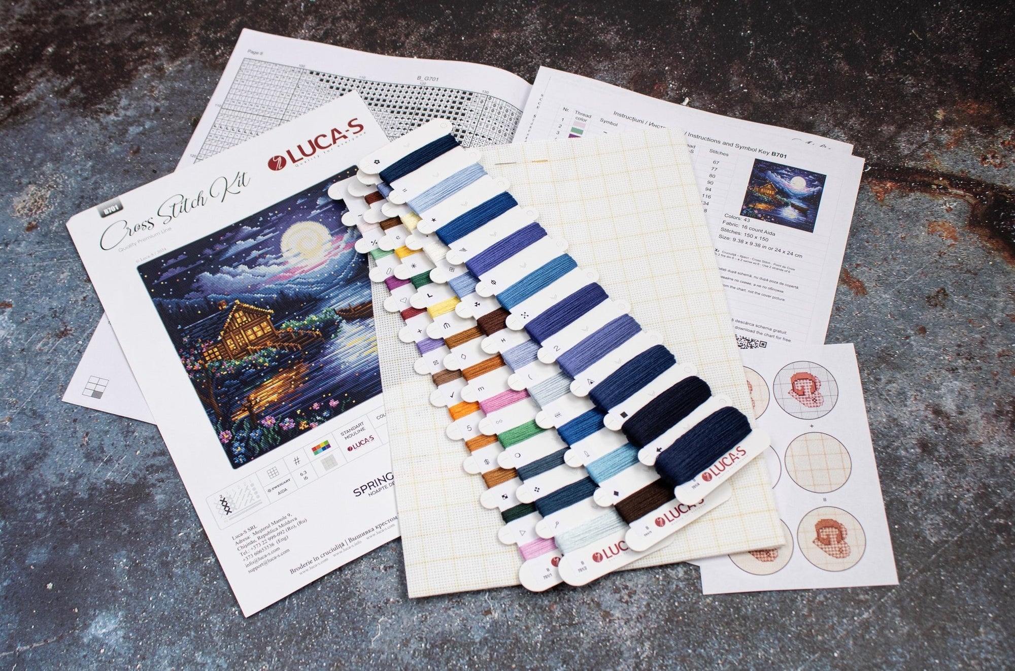 Cross Stitch Kit Luca - S - Spring Night, B701 - Luca - S Yarns