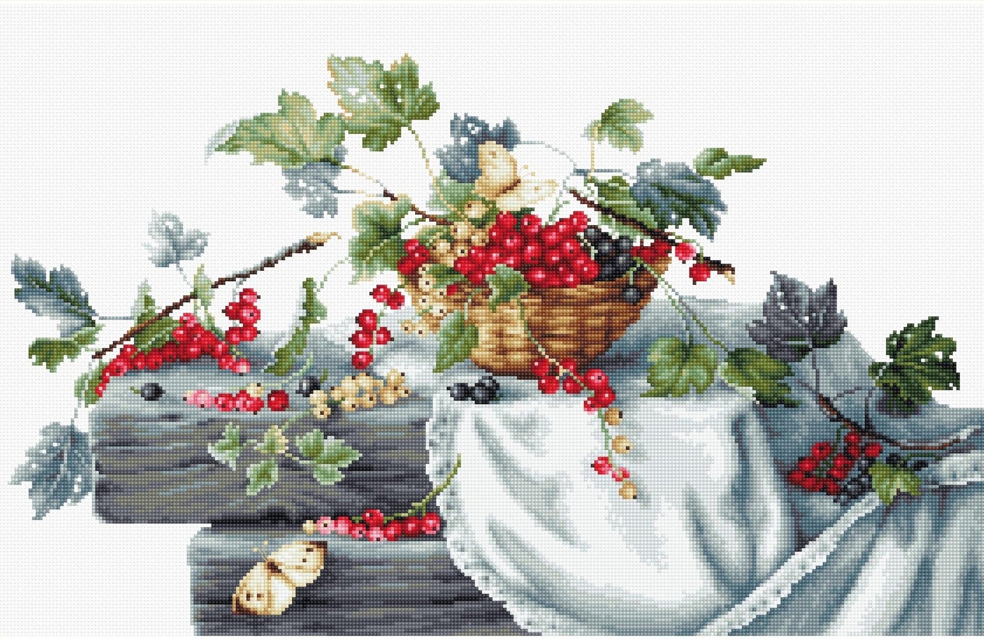 Cross Stitch Kit Luca - S - Still Life of Red Currants, B2262 - Luca - S Yarns