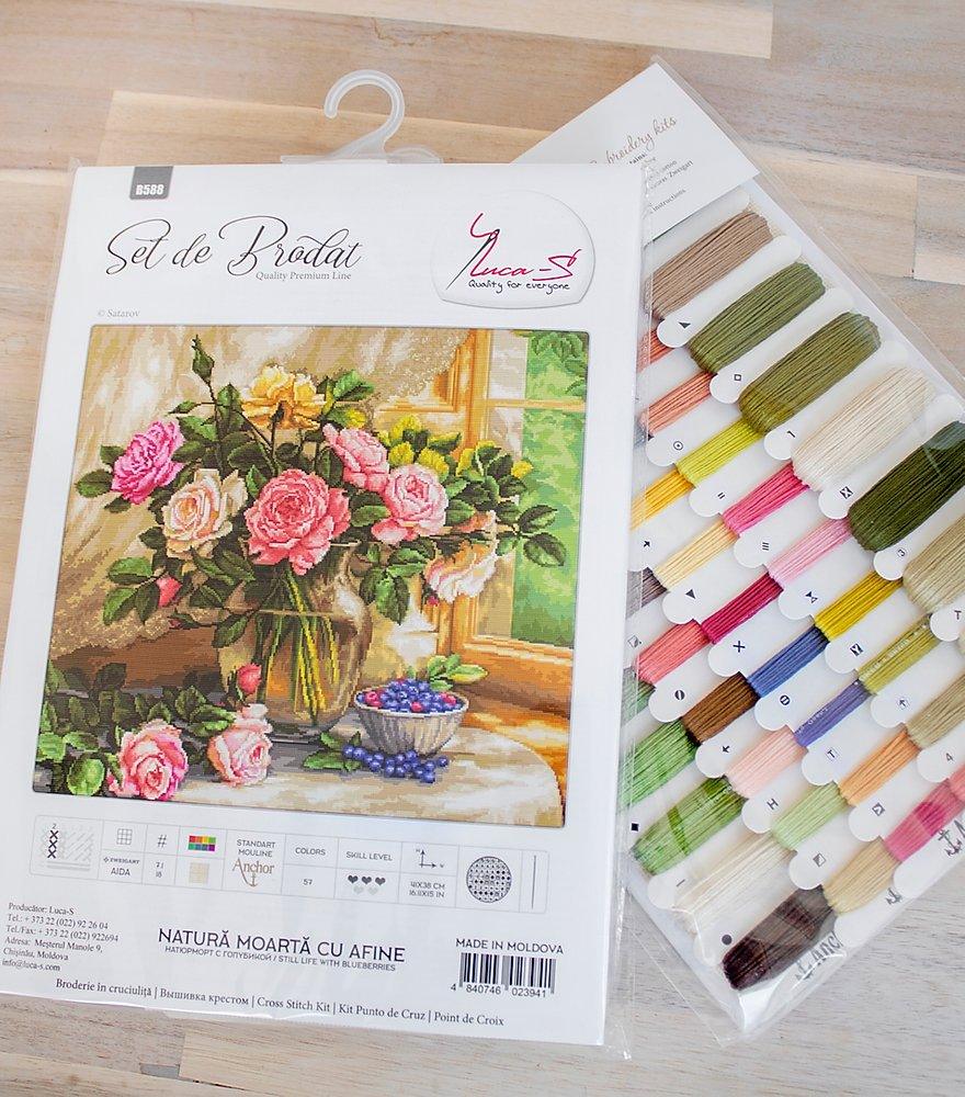 Cross Stitch Kit Luca - S - Still Life with Blueberries, B588 - Luca - S Yarns