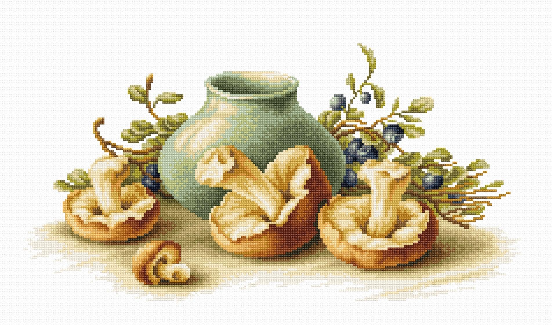 Cross Stitch Kit Luca - S - Still Life with Mushrooms, B2247 - Luca - S Yarns