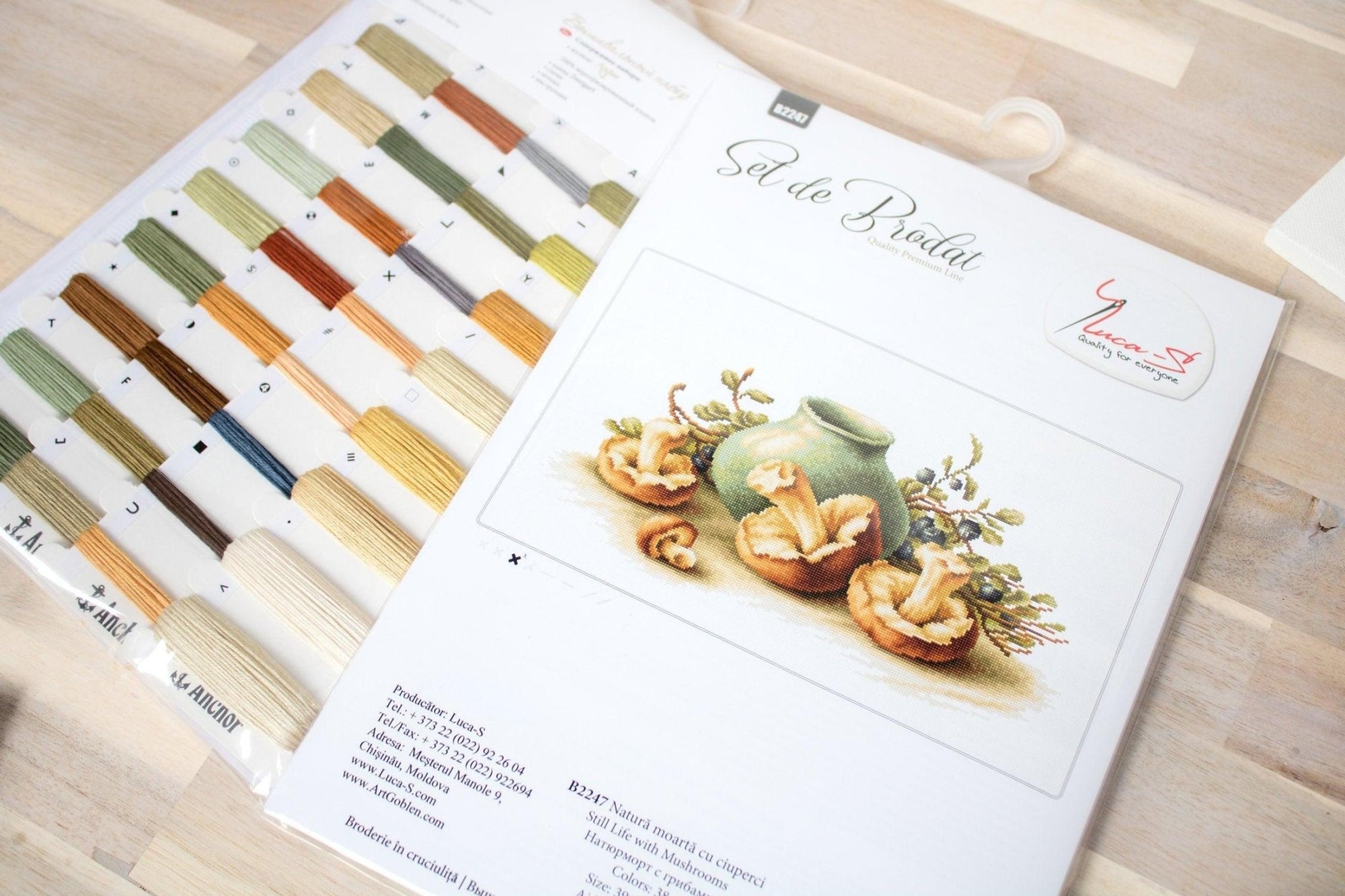 Cross Stitch Kit Luca - S - Still Life with Mushrooms, B2247 - Luca - S Yarns