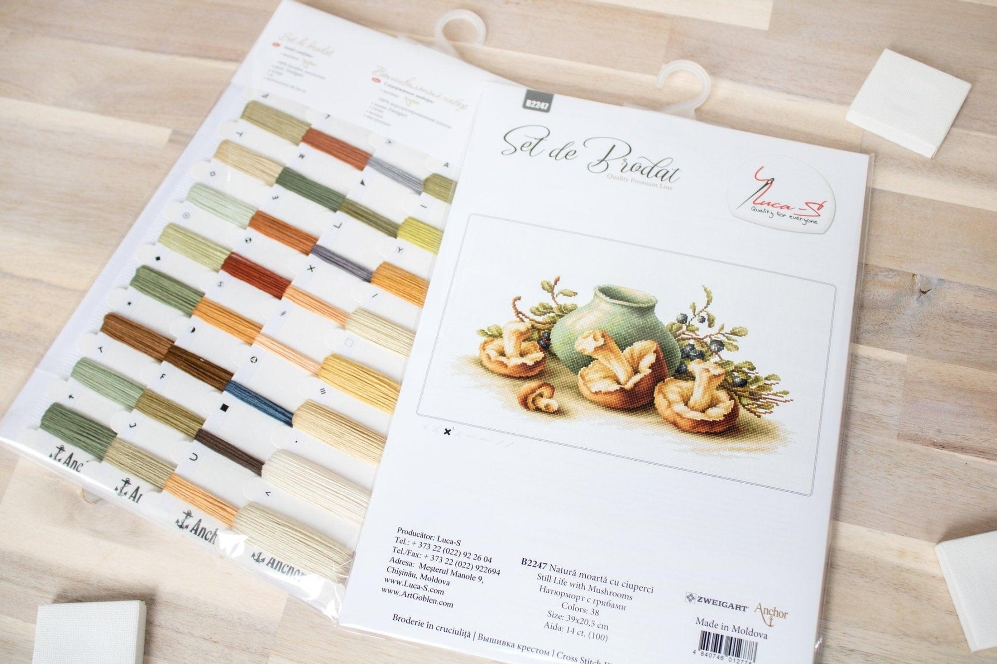 Cross Stitch Kit Luca - S - Still Life with Mushrooms, B2247 - Luca - S Yarns