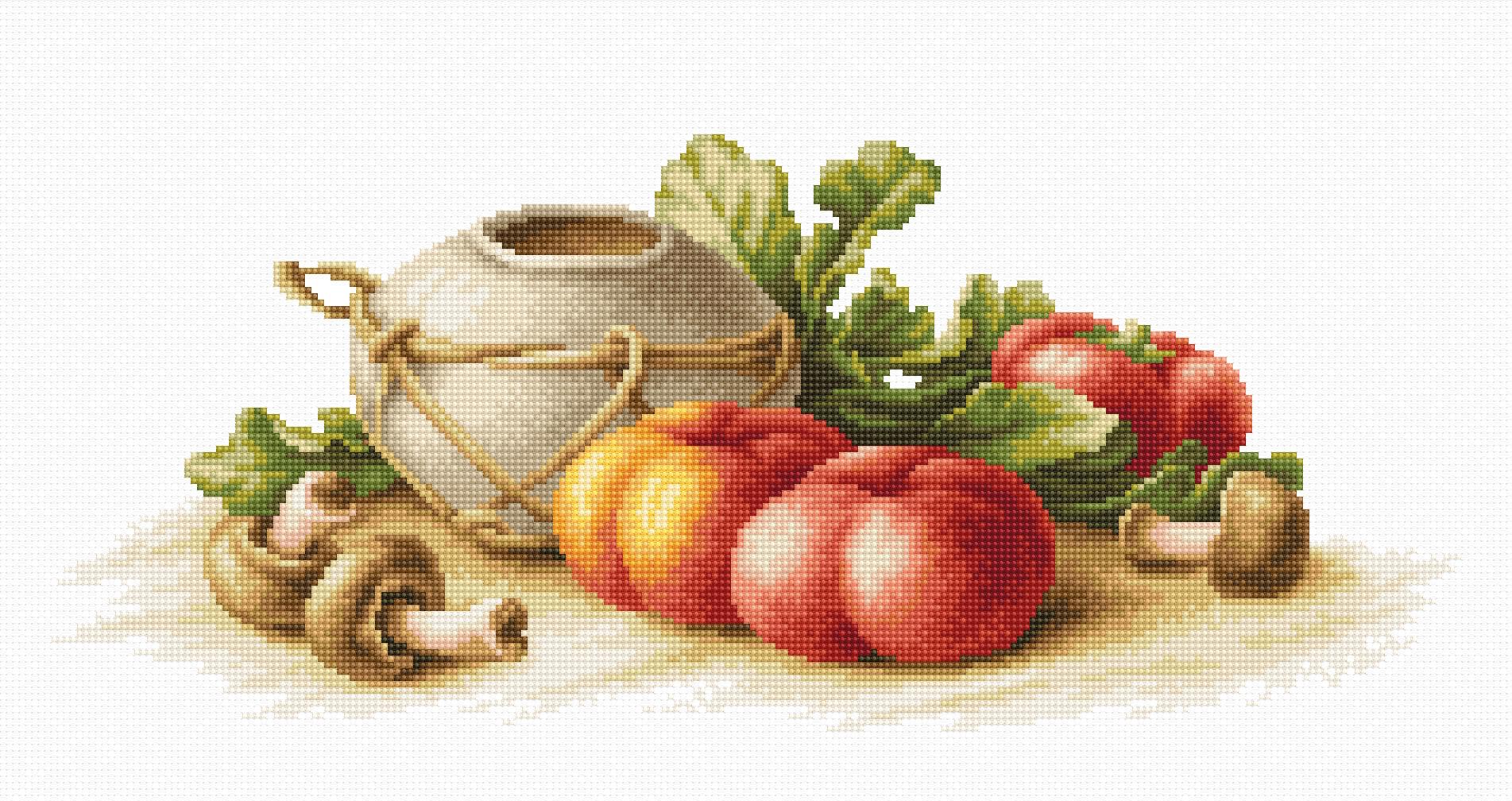Cross Stitch Kit Luca - S - Still Life with Vegetables B2249 - Luca - S Yarns