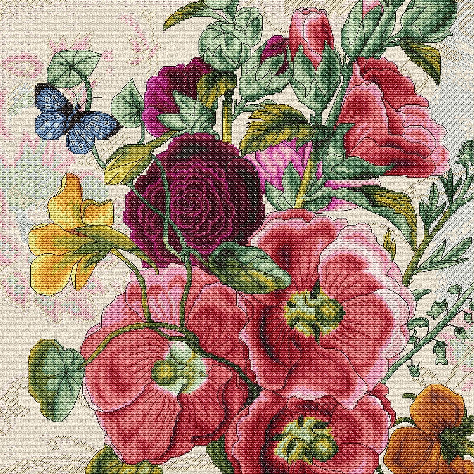 Cross Stitch Kit Luca - S - Summer Flowers, B2366 - Luca - S Yarns