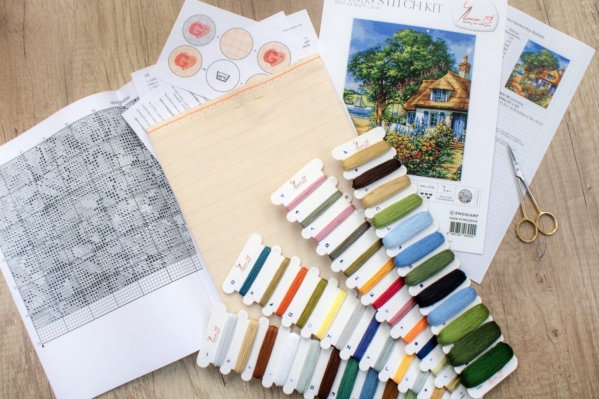 Cross Stitch Kit Luca - S - Summer landscape, BU5000 - Luca - S Yarns