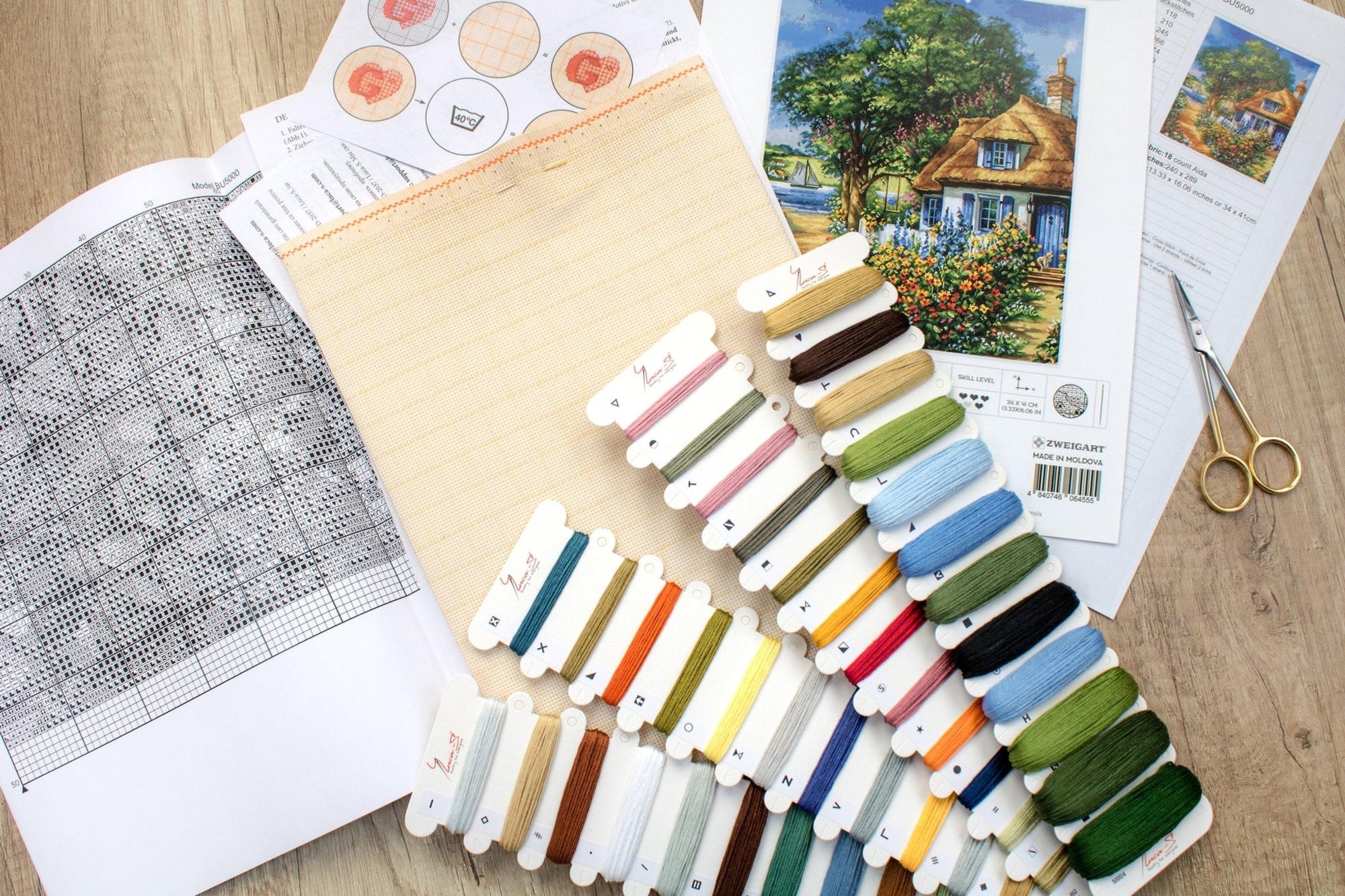 Cross Stitch Kit Luca - S - Summer landscape, BU5000 - Luca - S Yarns
