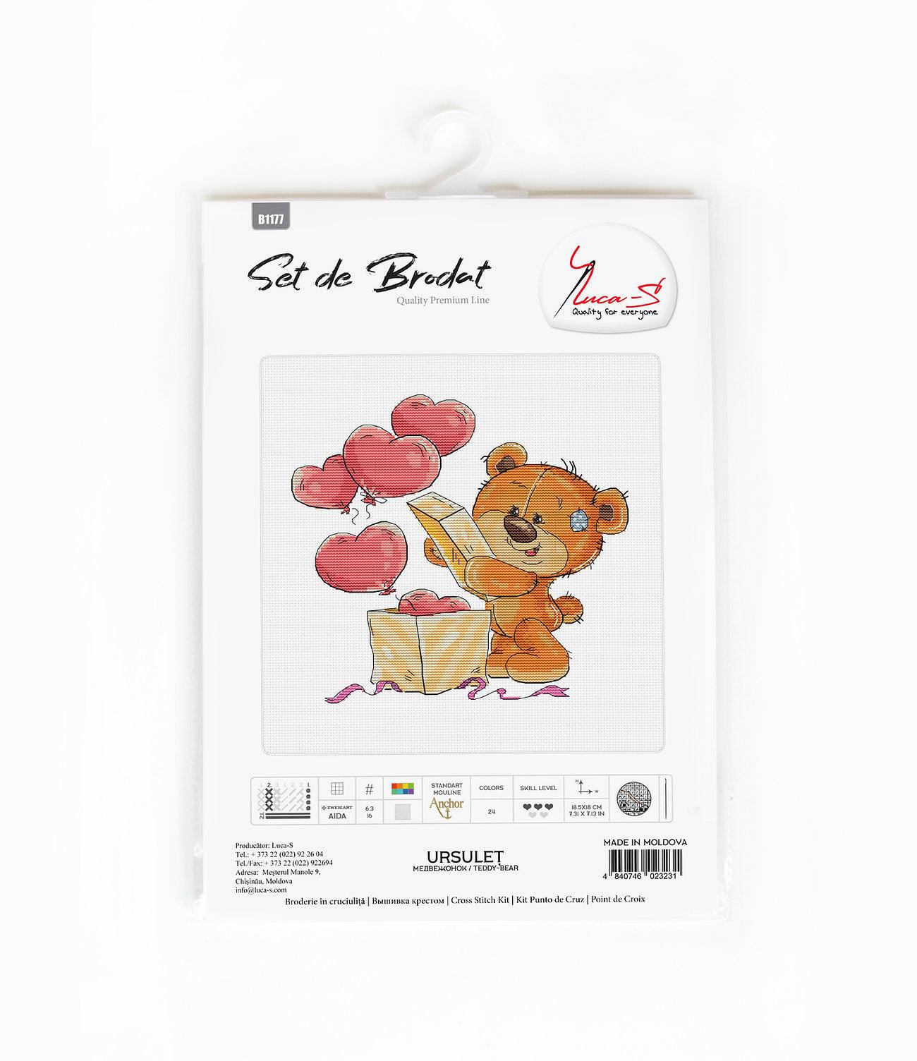 Cross Stitch Kit Luca - S - Teddy - Bear, B1177 - Luca - S Yarns
