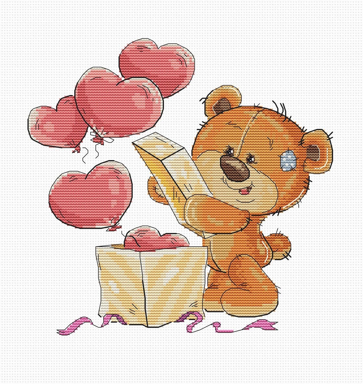 Cross Stitch Kit Luca - S - Teddy - Bear, B1177 - Luca - S Yarns