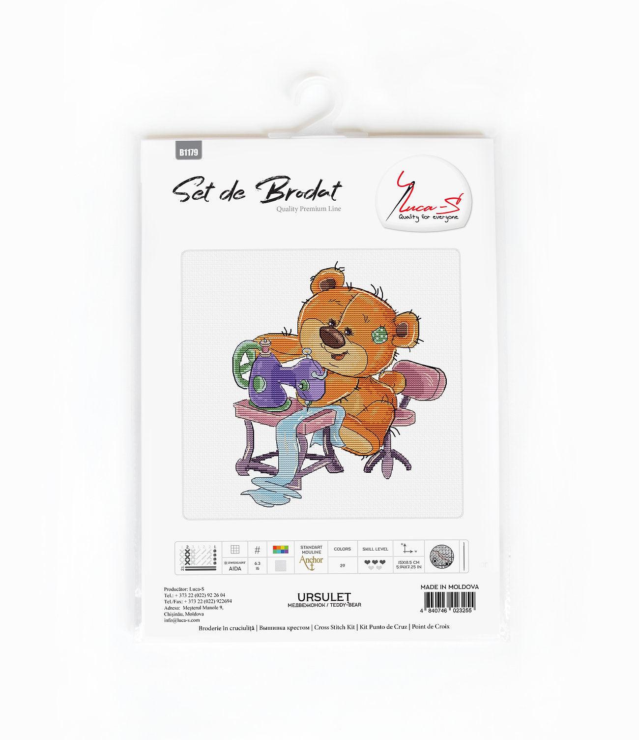 Cross Stitch Kit Luca - S - Teddy - Bear, B1179 - Luca - S Yarns