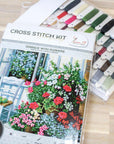 Cross Stitch Kit Luca - S - Terrace with flowers, BU4017 - Luca - S Yarns