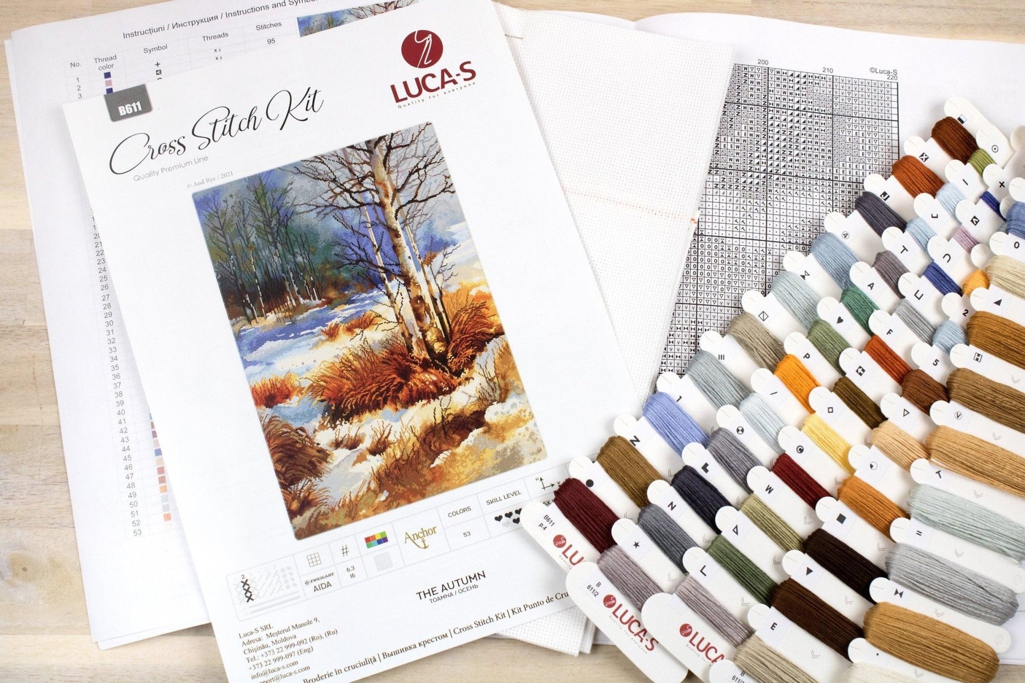 Cross Stitch Kit Luca - S - The Autumn, B611 - Luca - S Yarns