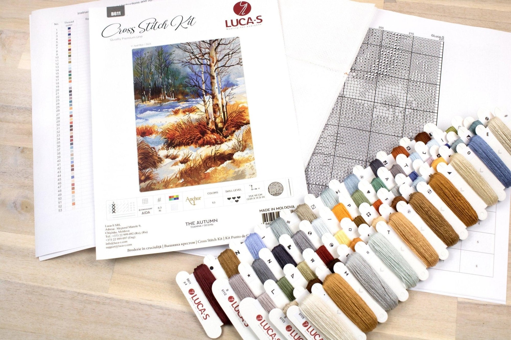 Cross Stitch Kit Luca - S - The Autumn, B611 - Luca - S Yarns