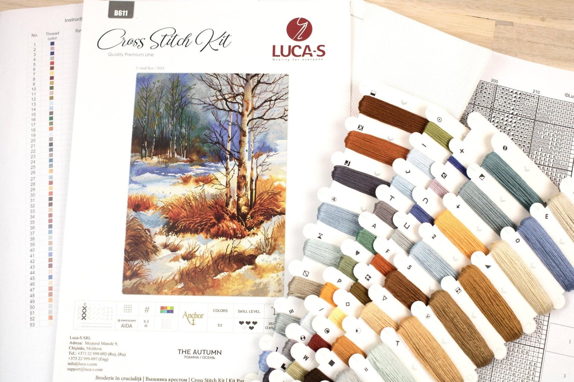 Cross Stitch Kit Luca - S - The Autumn, B611 - Luca - S Yarns