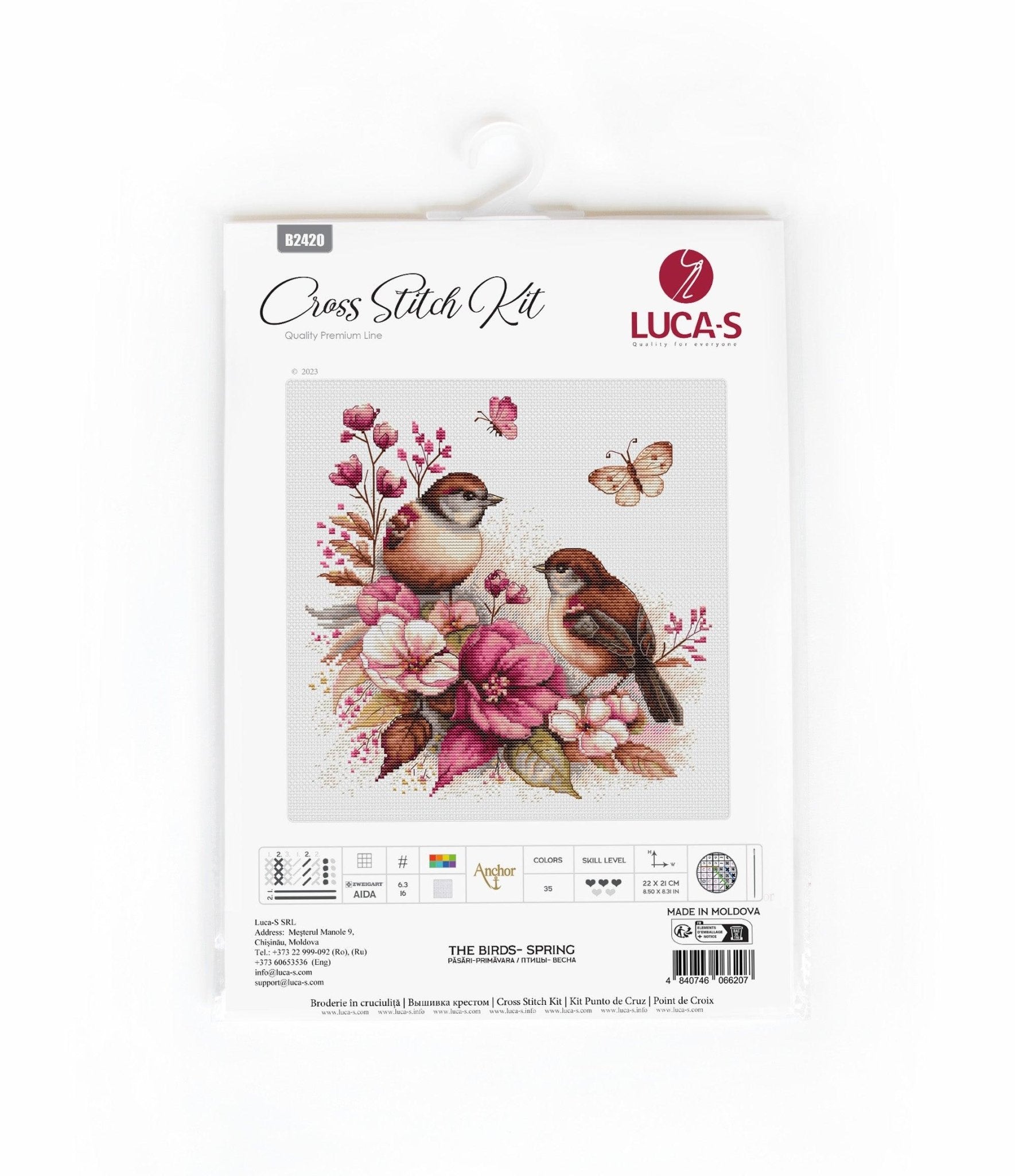 Cross Stitch Kit Luca - S - The Birds - Spring, B2420 - Luca - S Yarns