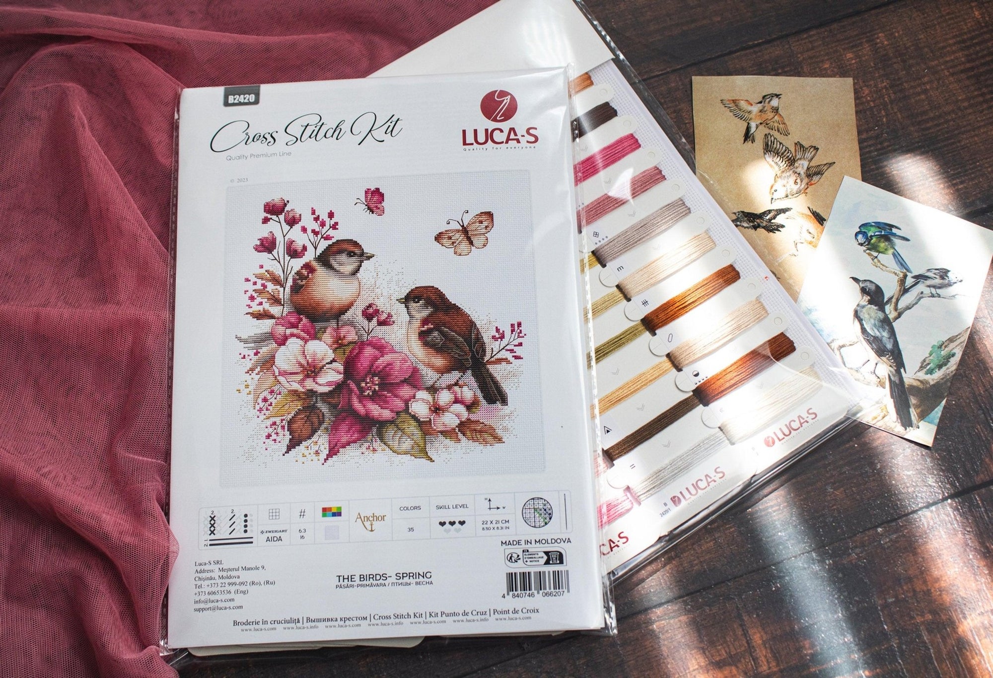 Cross Stitch Kit Luca - S - The Birds - Spring, B2420 - Luca - S Yarns