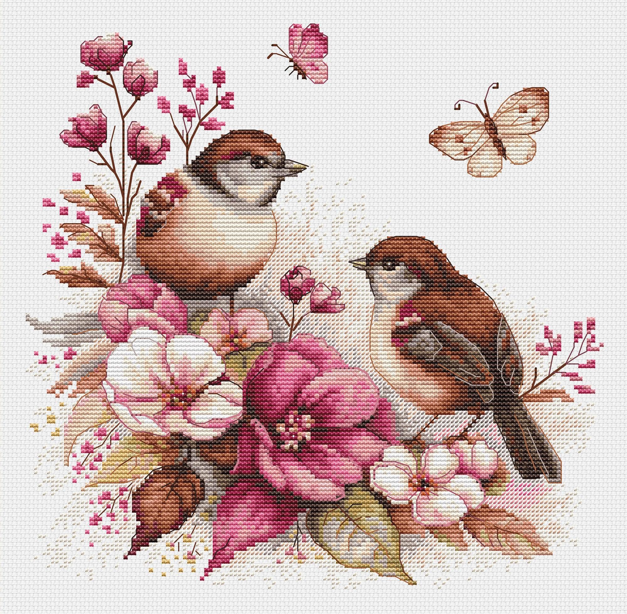 Cross Stitch Kit Luca - S - The Birds - Spring, B2420 - Luca - S Yarns