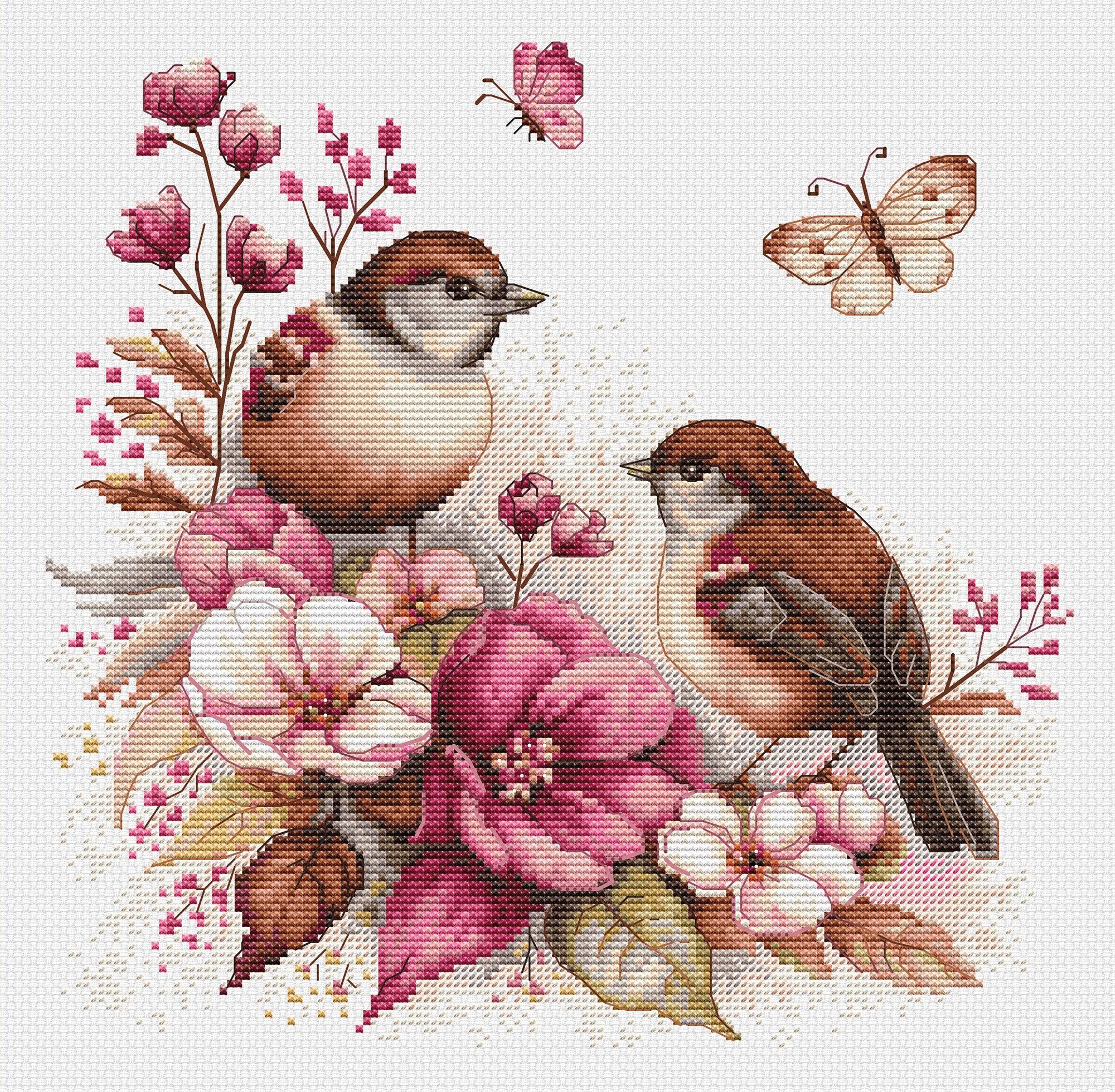 Cross Stitch Kit Luca - S - The Birds - Spring, B2420 - Luca - S Yarns