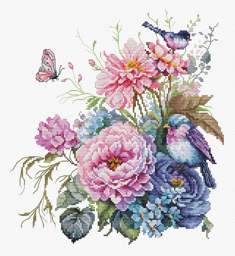 Cross Stitch Kit Luca - S - The Birds - Summer, B2422 - Luca - S Yarns