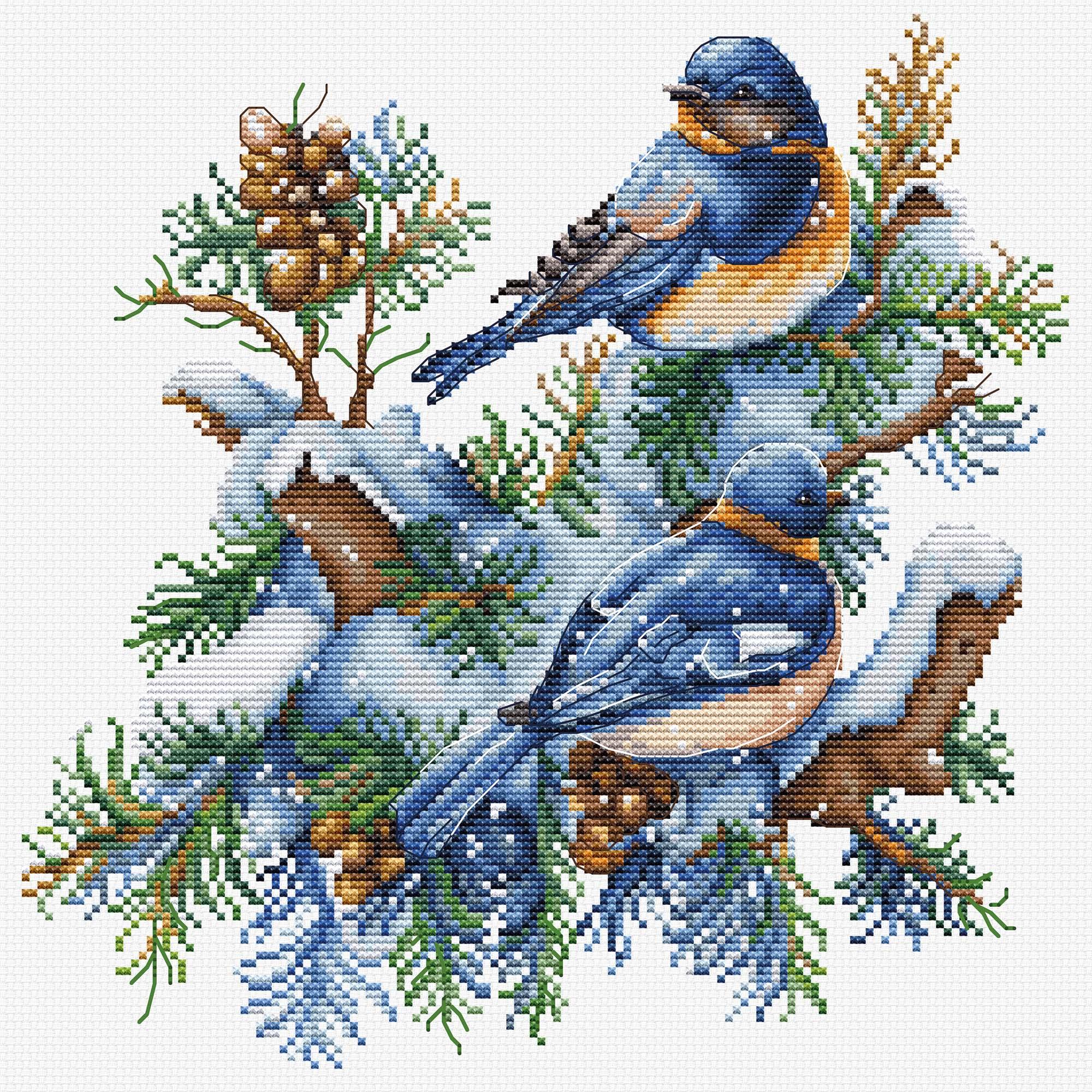 Cross Stitch Kit Luca - S - The Birds - Winter, B2418 - Luca - S Yarns