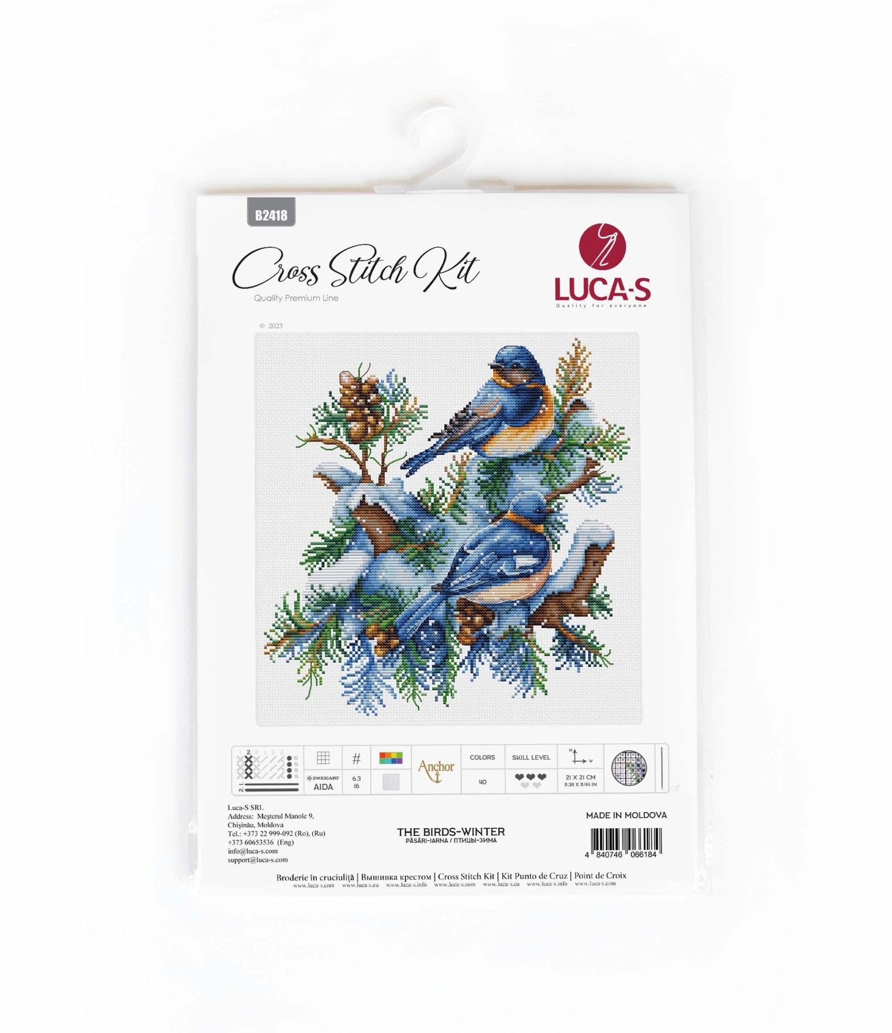 Cross Stitch Kit Luca - S - The Birds - Winter, B2418 - Luca - S Yarns