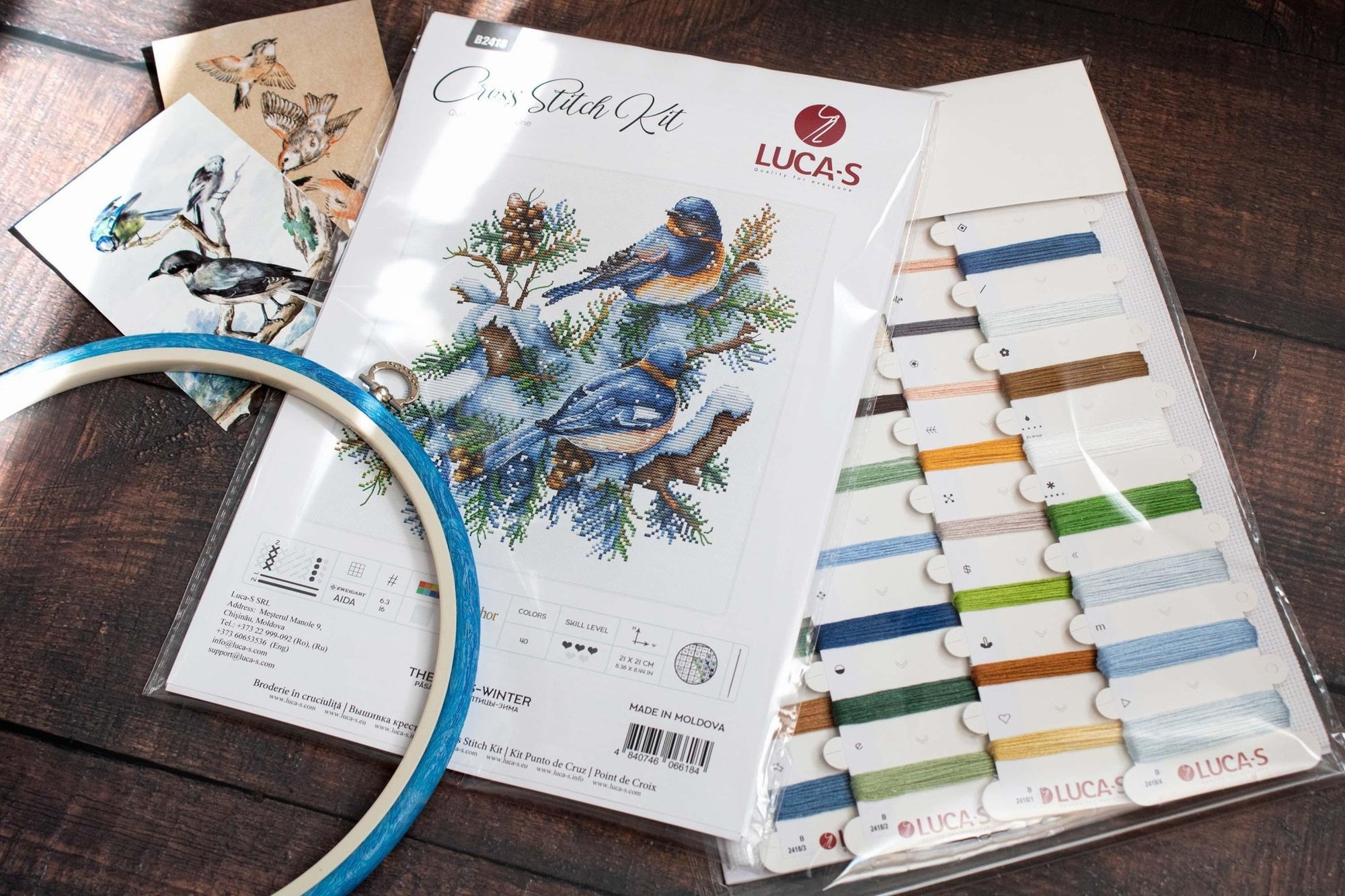 Cross Stitch Kit Luca - S - The Birds - Winter, B2418 - Luca - S Yarns