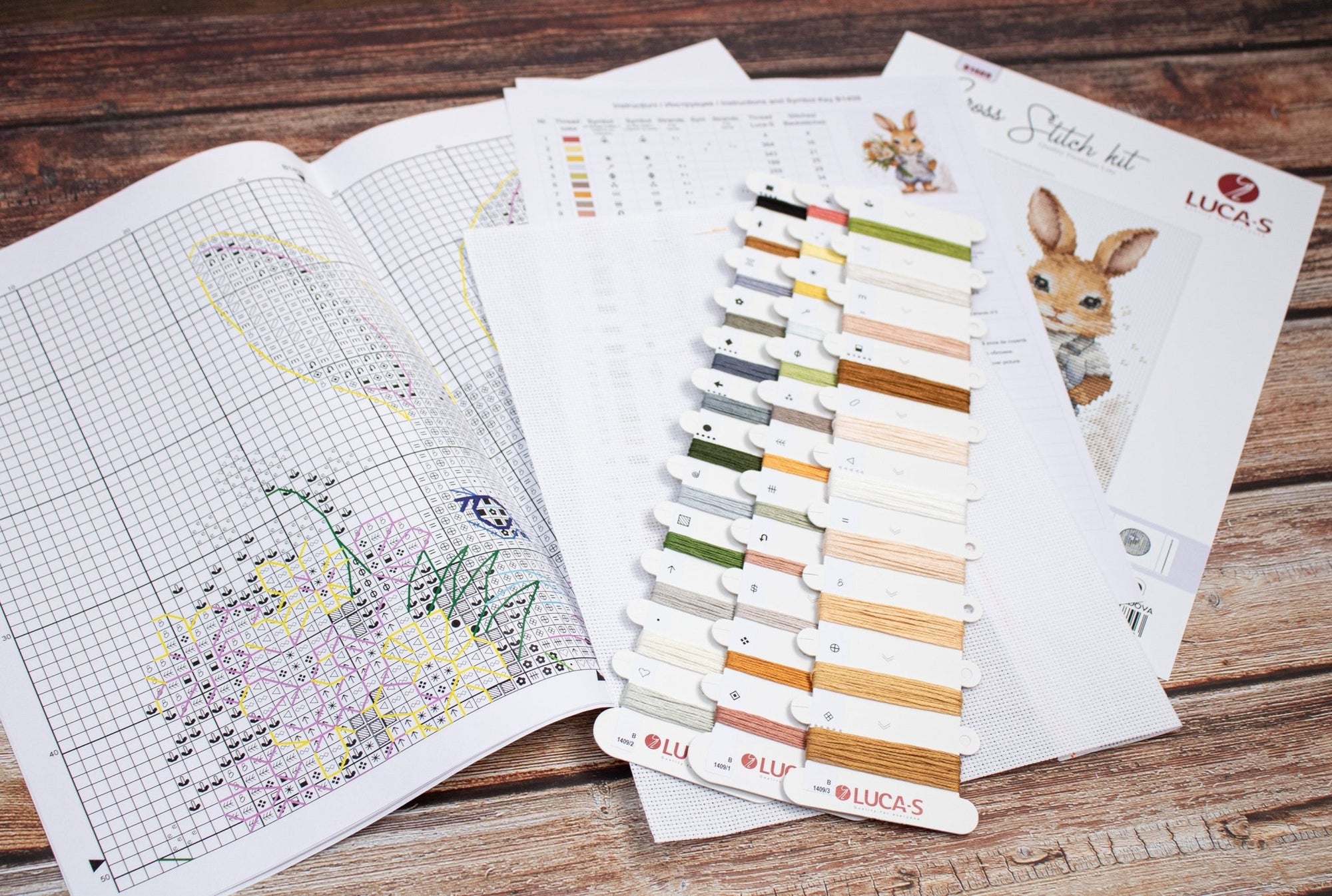 Cross Stitch Kit Luca - S - The Bunny's Surprise, B1409 - Luca - S Yarns