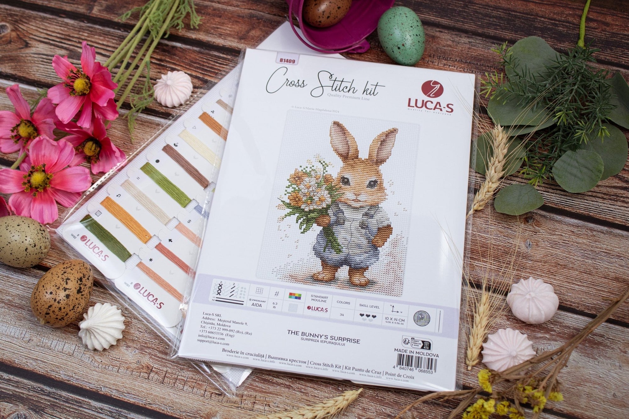 Cross Stitch Kit Luca - S - The Bunny's Surprise, B1409 - Luca - S Yarns