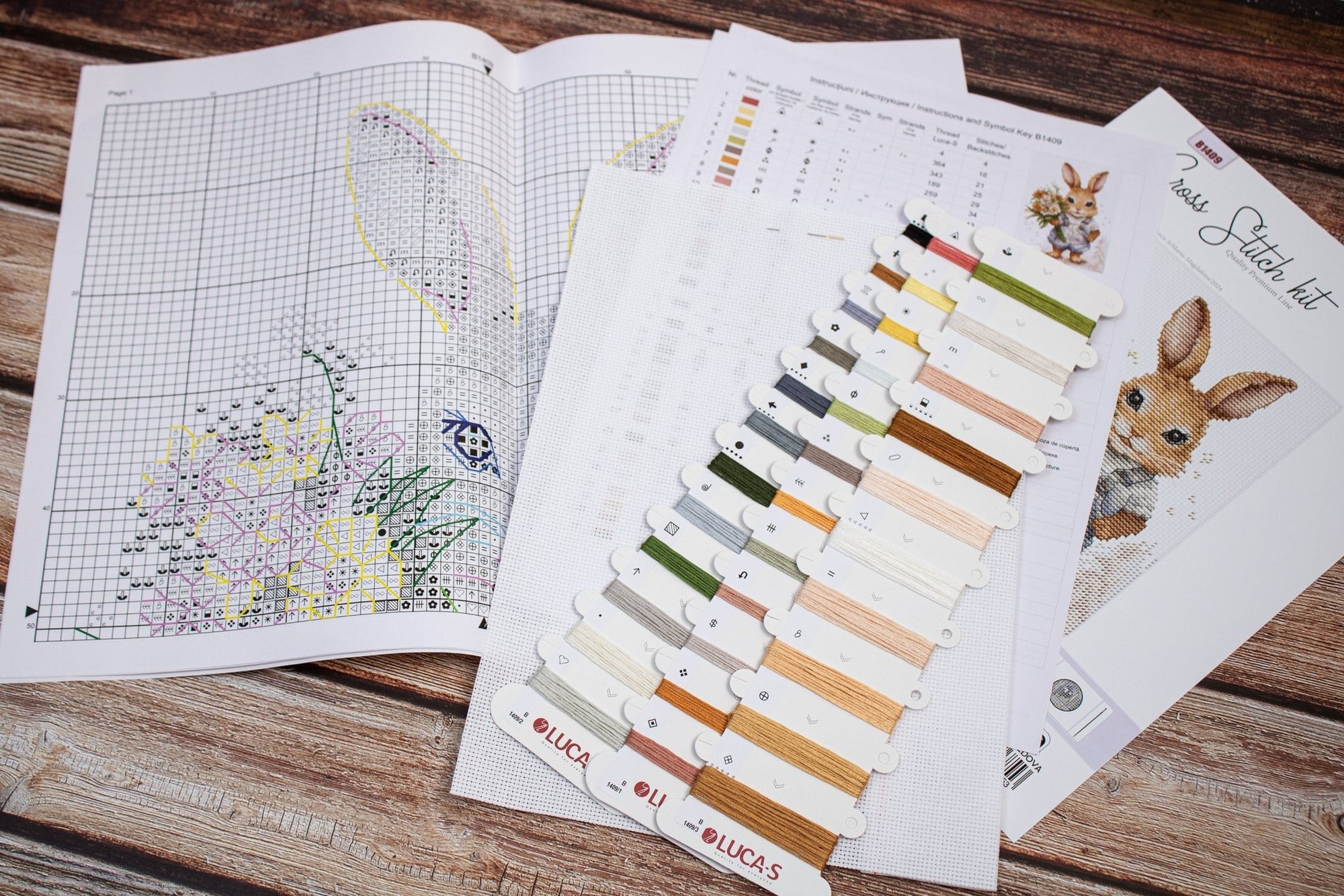 Cross Stitch Kit Luca - S - The Bunny's Surprise, B1409 - Luca - S Yarns