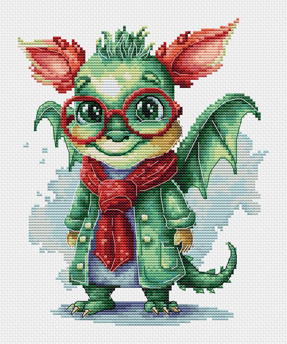 Cross Stitch Kit Luca - S - The Elegant Dragon, B1407 - Luca - S Yarns